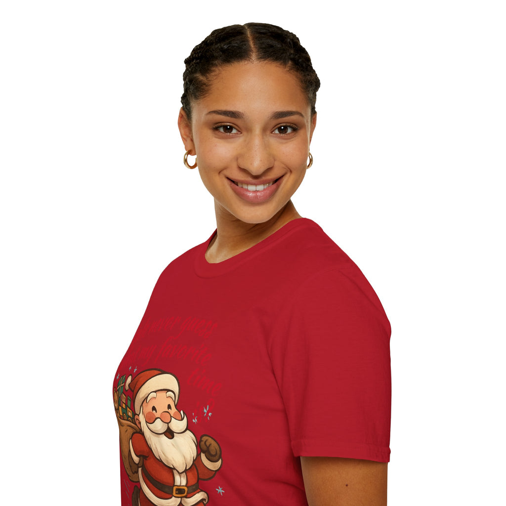 Festive Santa T-Shirt, Funny Christmas Tee, Holiday Apparel, Unisex Gift, Seasonal Humor Shirt, Yule-Themed Clothing