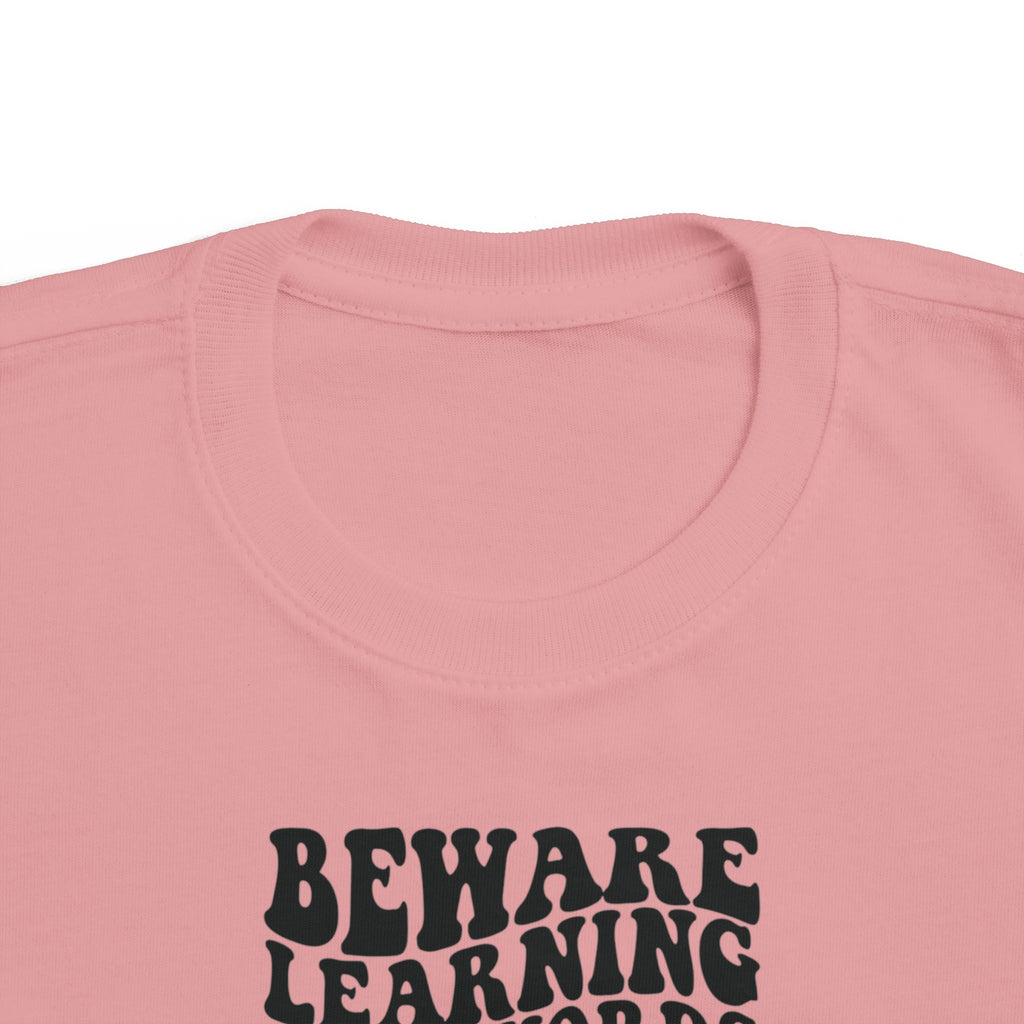 Beware Toddler T-Shirt - Beware Learning Bad Words, Cute Kids Tee, Funny Toddler Gift, Trendy Kids Apparel, Playful T-Shirt