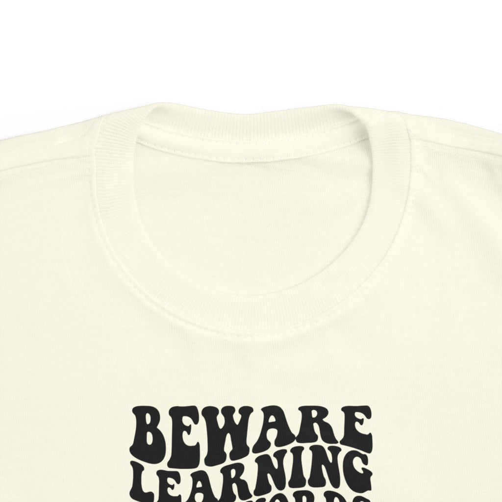 Beware Toddler T-Shirt - Beware Learning Bad Words, Cute Kids Tee, Funny Toddler Gift, Trendy Kids Apparel, Playful T-Shirt