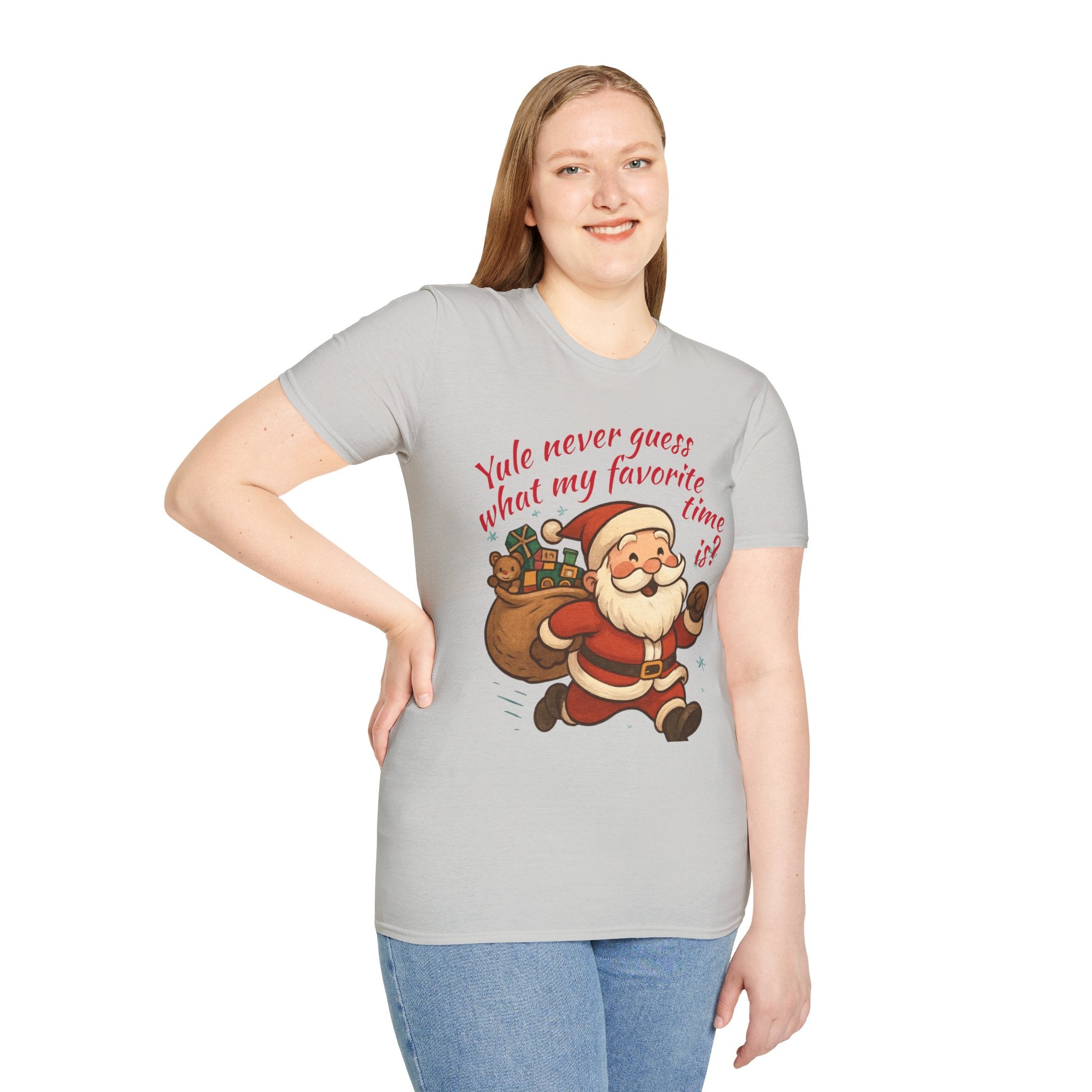 Festive Santa T-Shirt, Funny Christmas Tee, Holiday Apparel, Unisex Gift, Seasonal Humor Shirt, Yule-Themed Clothing