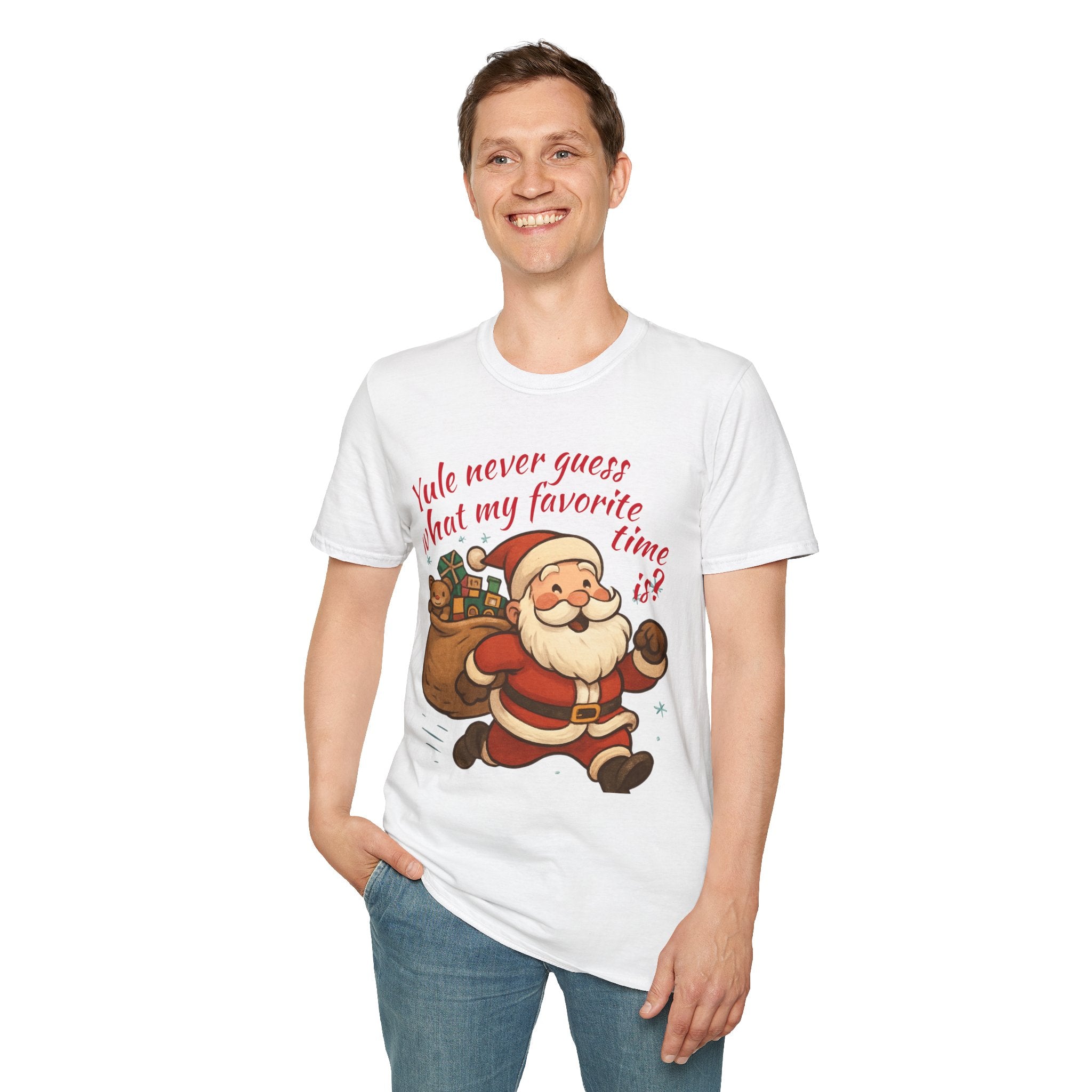 Festive Santa T-Shirt, Funny Christmas Tee, Holiday Apparel, Unisex Gift, Seasonal Humor Shirt, Yule-Themed Clothing