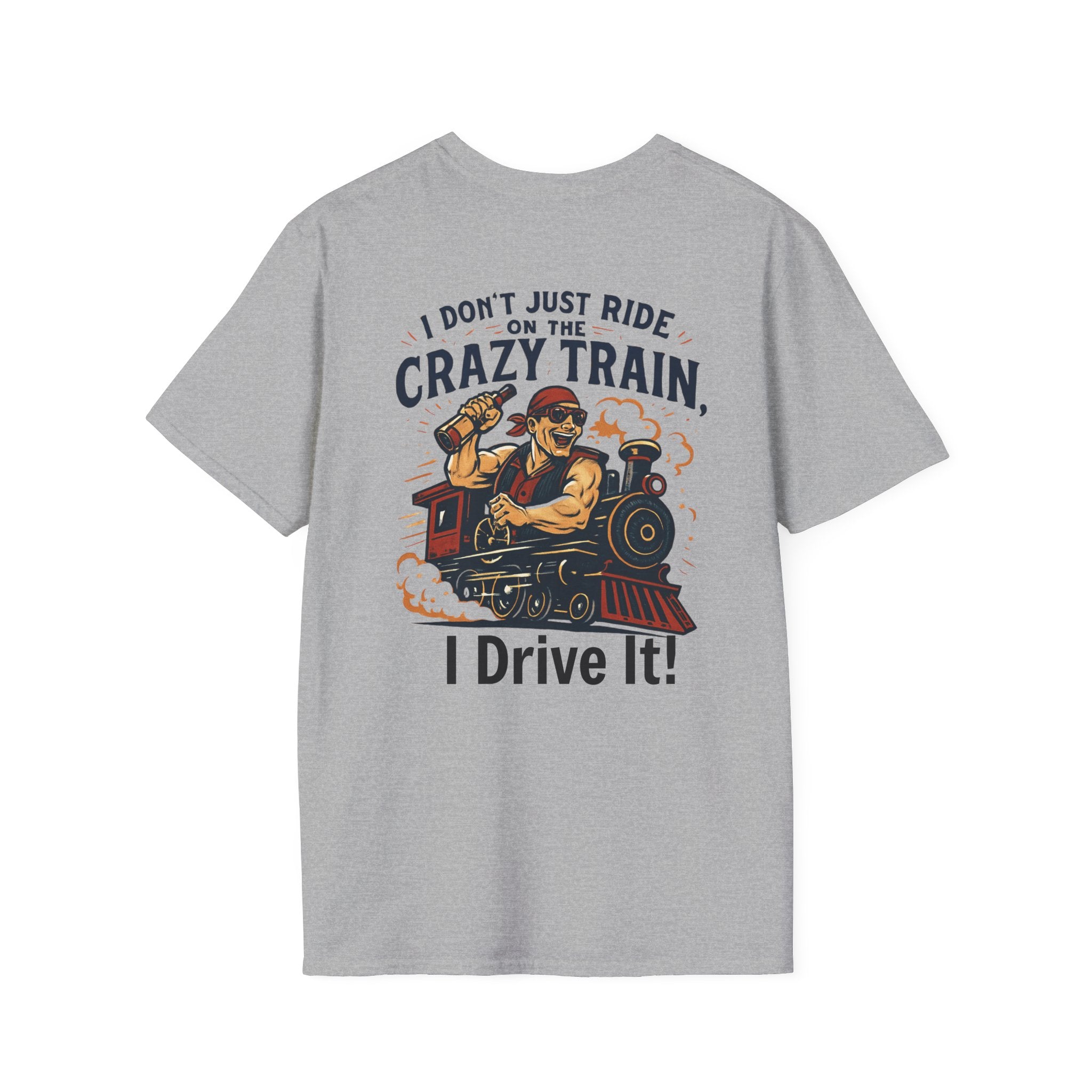 Crazy Train Unisex Softstyle T-Shirt, Perfect for Train Lovers, Unique Gift for Him/Her, Casual Wear, Fun Graphic Tee