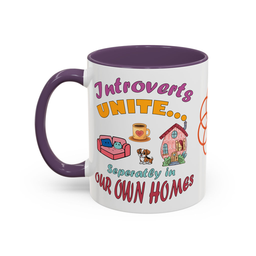 Introverts Unite Coffee Mug | Black Accent Mug for Coffee Lovers | Perfect Gift for Introverts | Home Office Decor | Fun Mug for Tea