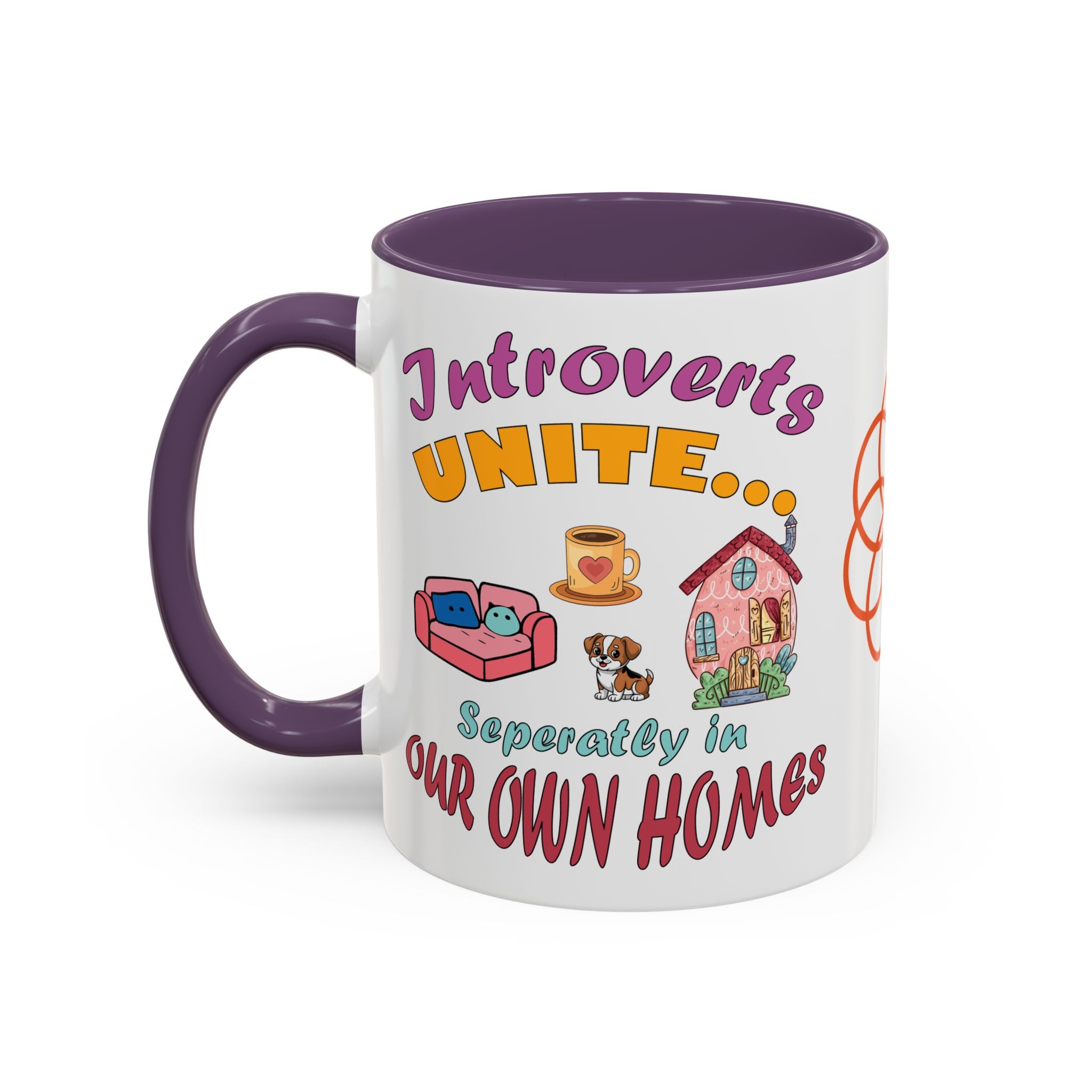 Introverts Unite Coffee Mug | Black Accent Mug for Coffee Lovers | Perfect Gift for Introverts | Home Office Decor | Fun Mug for Tea
