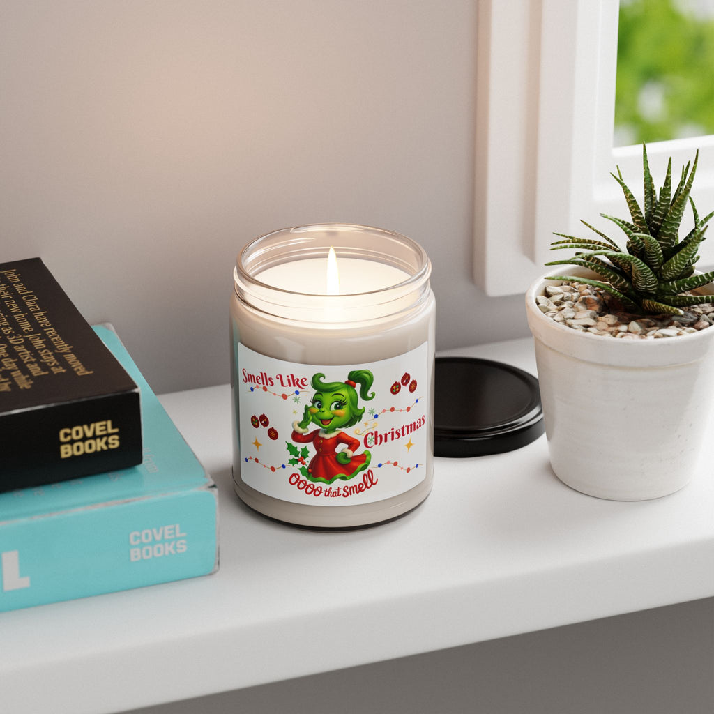 Festive Scented Candle, Holiday Gift, Seasonal Decor, Christmas Home Fragrance, Grinch Inspired Candle, Cozy Atmosphere, Aromatherapy