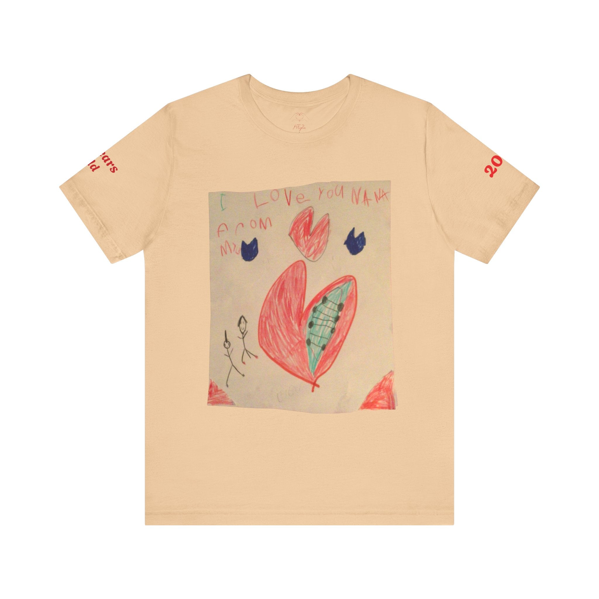 Love You Mom Kids Drawing Tee, Personalize your own Tee, Fun Family Gift, Casual Wear, Cute Birthday Shirt, Kids Art T-Shirt, Heart Design, Unisex Tee