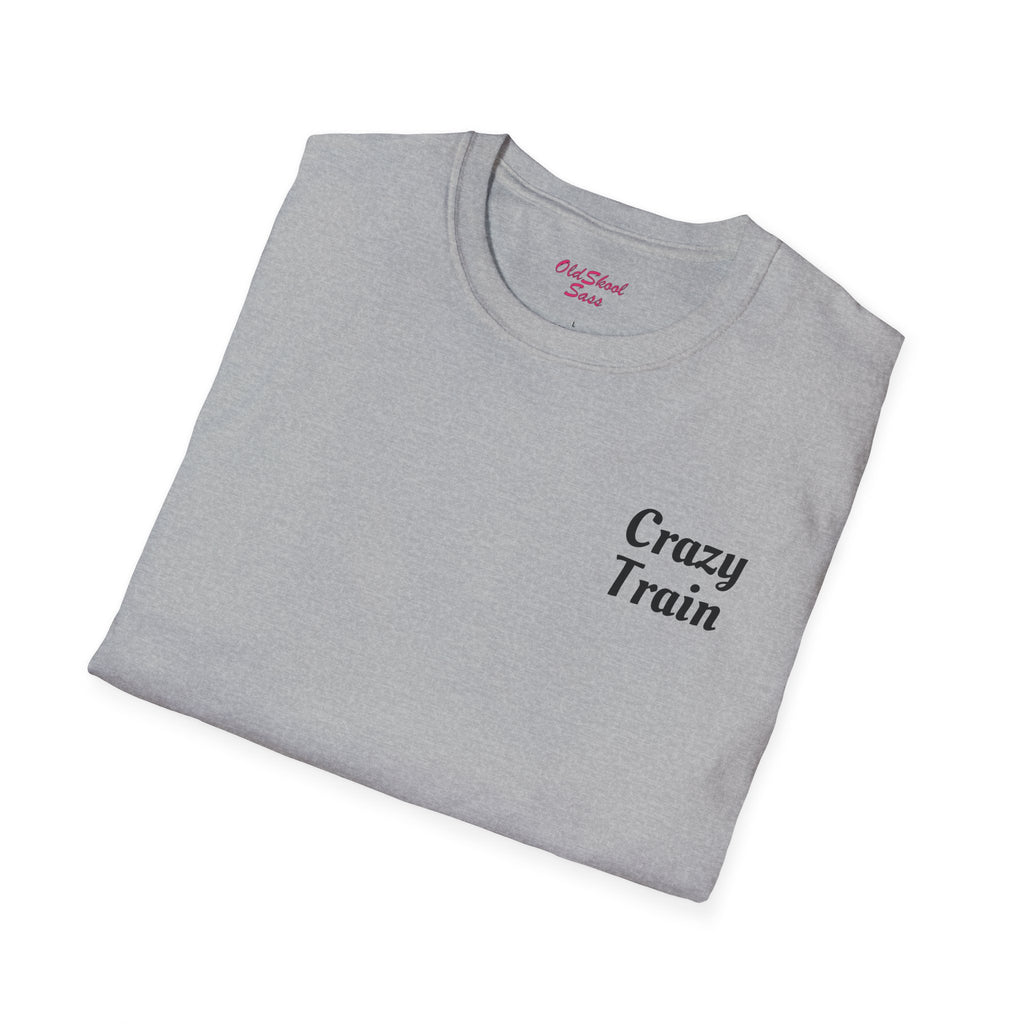 Crazy Train Unisex Softstyle T-Shirt, Perfect for Train Lovers, Unique Gift for Him/Her, Casual Wear, Fun Graphic Tee
