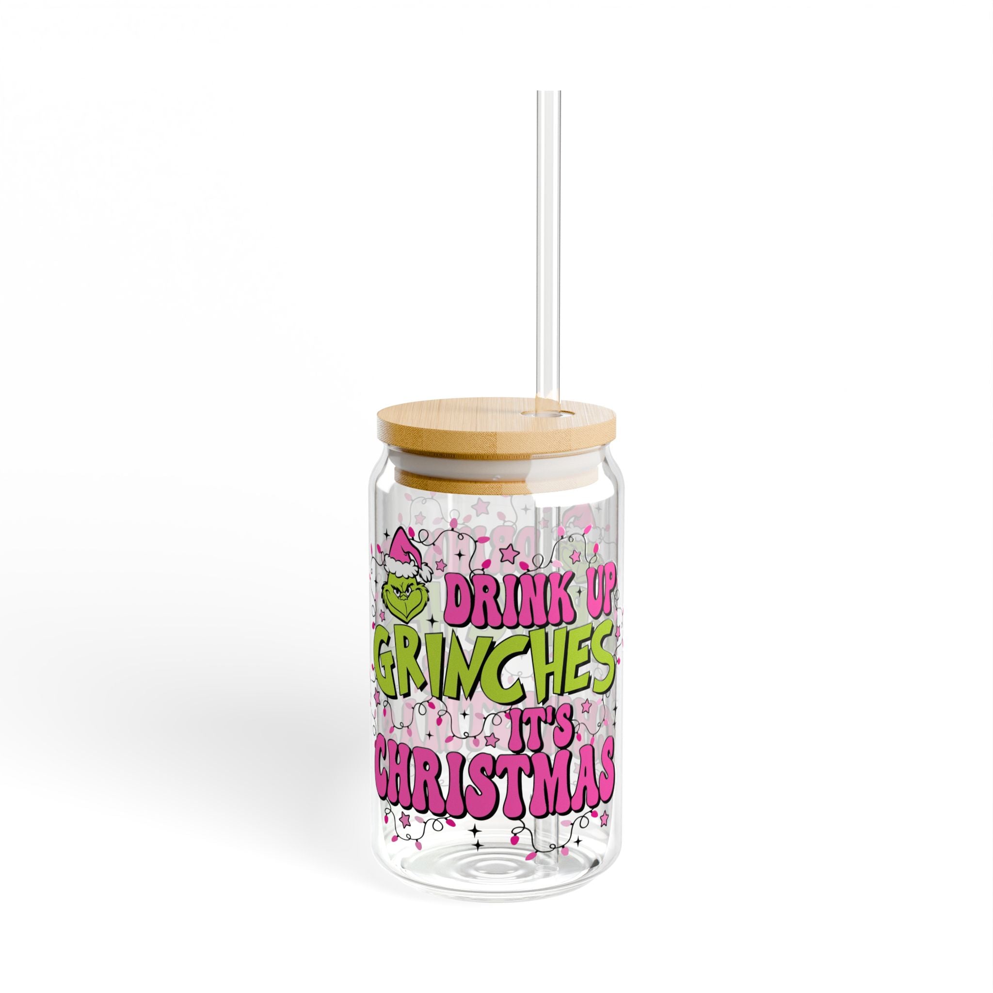 Grinch-Inspired Sipper Glass – 16oz, Fun Holiday Drinkware, Christmas Gift, Grinch Lover Mug, Eco-Friendly Beverage Bottle, Festive [...]