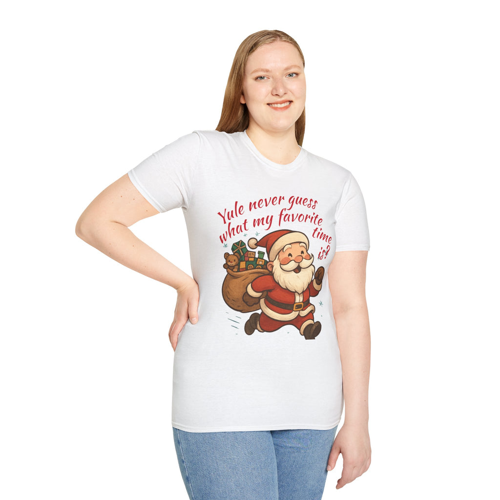 Festive Santa T-Shirt, Funny Christmas Tee, Holiday Apparel, Unisex Gift, Seasonal Humor Shirt, Yule-Themed Clothing