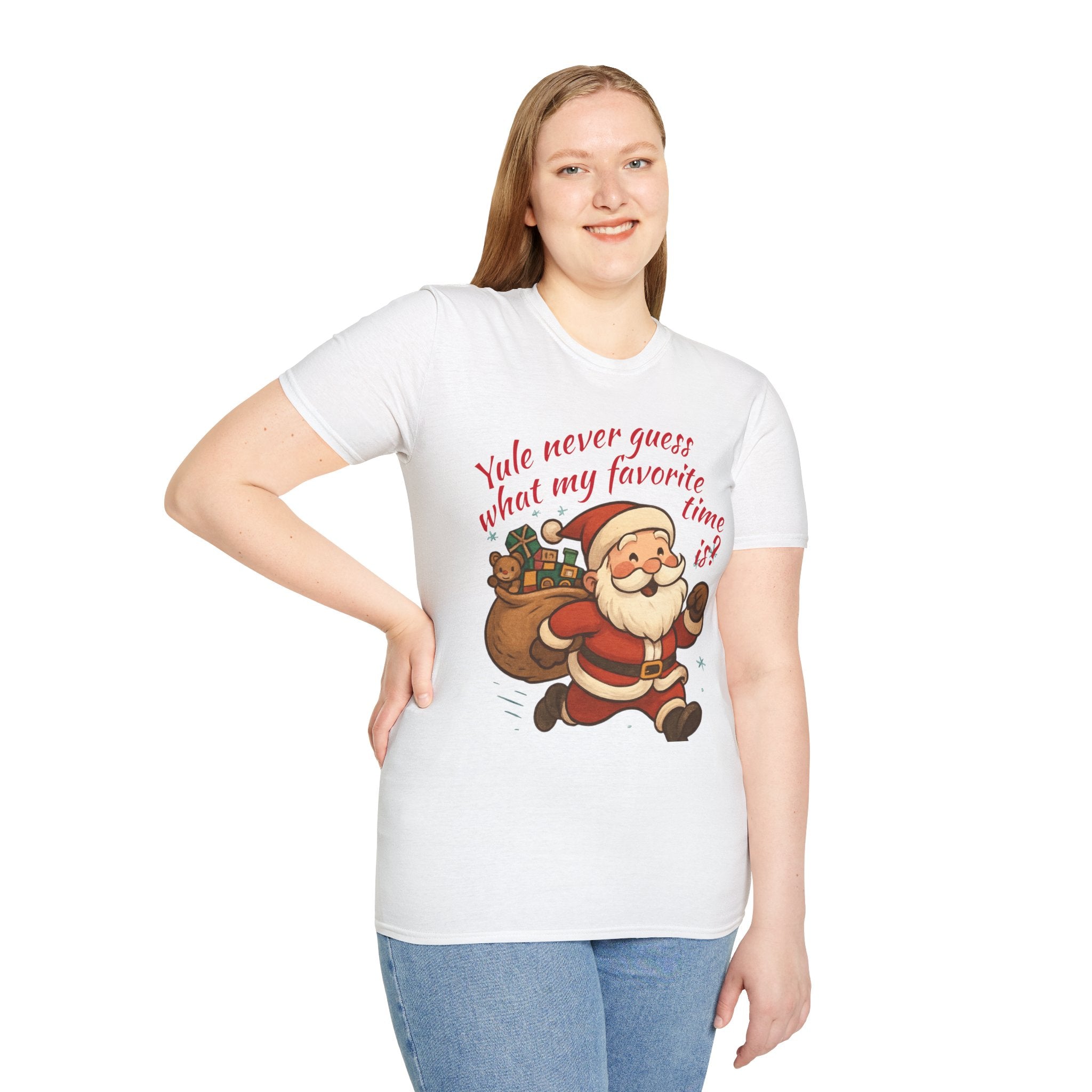 Festive Santa T-Shirt, Funny Christmas Tee, Holiday Apparel, Unisex Gift, Seasonal Humor Shirt, Yule-Themed Clothing