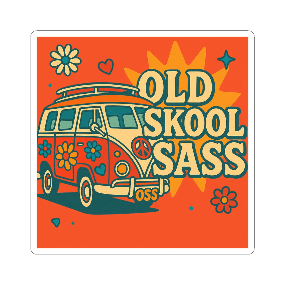 Retro Vibe Stickers for Creative Souls, Old Skool Sass Car Stickers, Funky Decals, Laptop Stickers, Flower Power Stickers