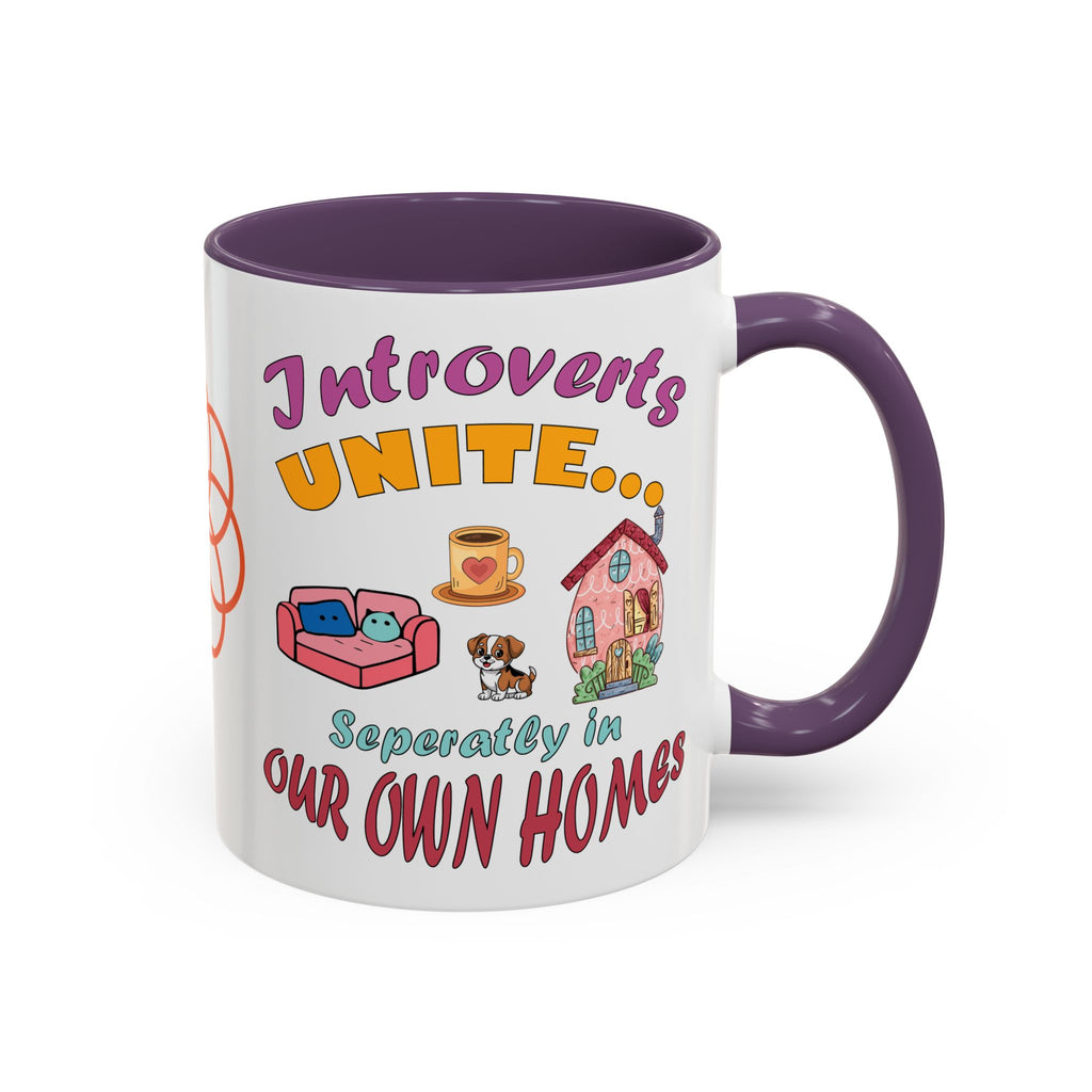 Introverts Unite Coffee Mug | Black Accent Mug for Coffee Lovers | Perfect Gift for Introverts | Home Office Decor | Fun Mug for Tea