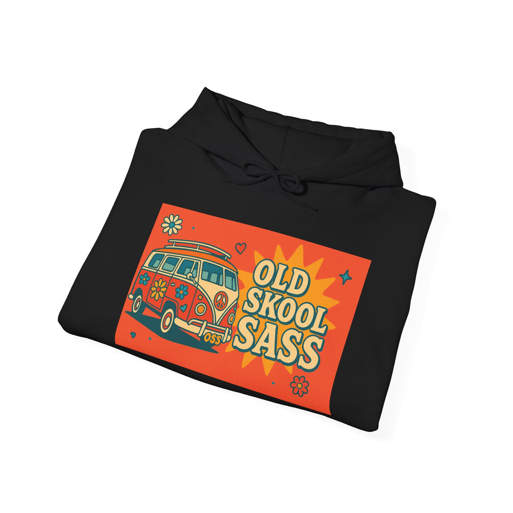 Retro Van Hoodie - Old Skool Sass Sweatshirt, Stylish Gift for Friends, Cozy Casual Wear, Hipster Fashion, Festival Clothing