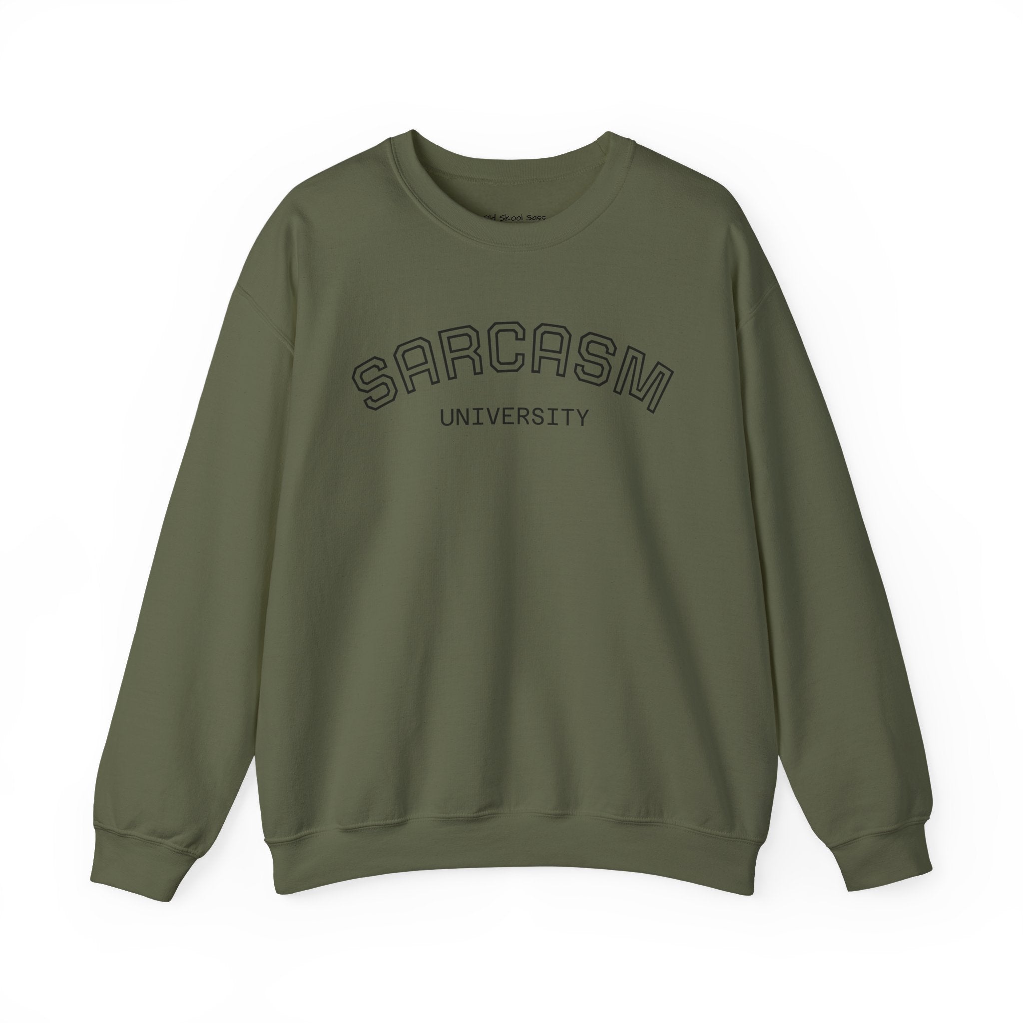 Sarcasm University Sweatshirt, Funny Crewneck Sweatshirt, Gift for Friends, Humor Apparel, Cozy Unisex Sweatshirt