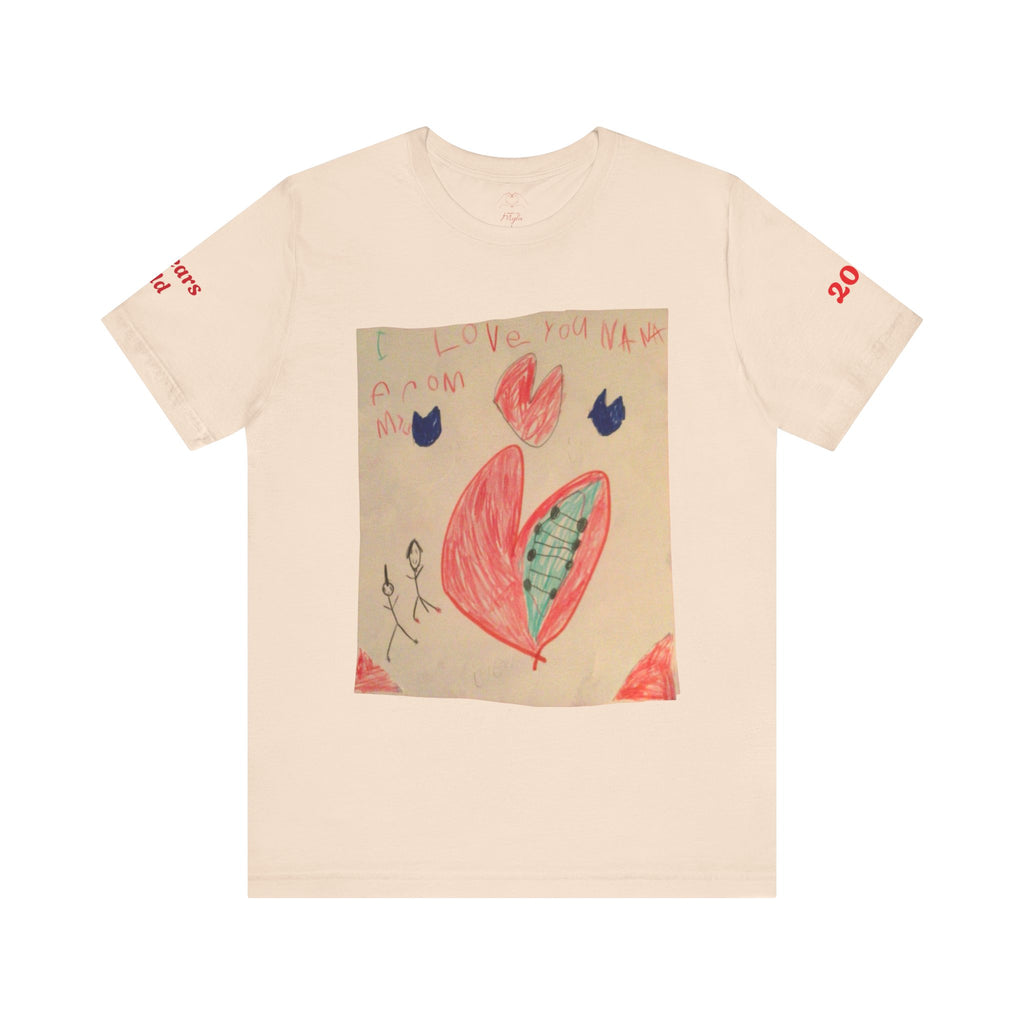 Love You Mom Kids Drawing Tee, Personalize your own Tee, Fun Family Gift, Casual Wear, Cute Birthday Shirt, Kids Art T-Shirt, Heart Design, Unisex Tee