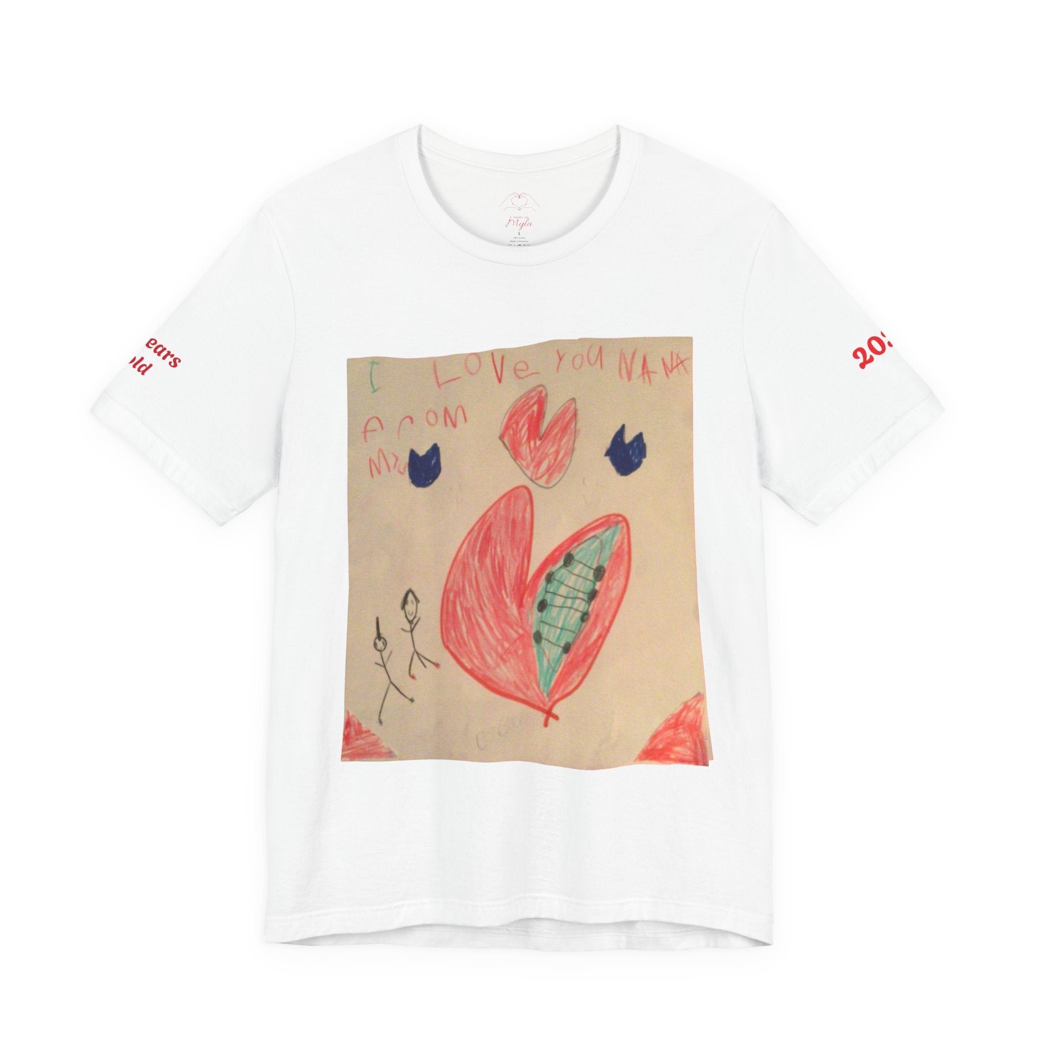 Love You Mom Kids Drawing Tee, Personalize your own Tee, Fun Family Gift, Casual Wear, Cute Birthday Shirt, Kids Art T-Shirt, Heart Design, Unisex Tee