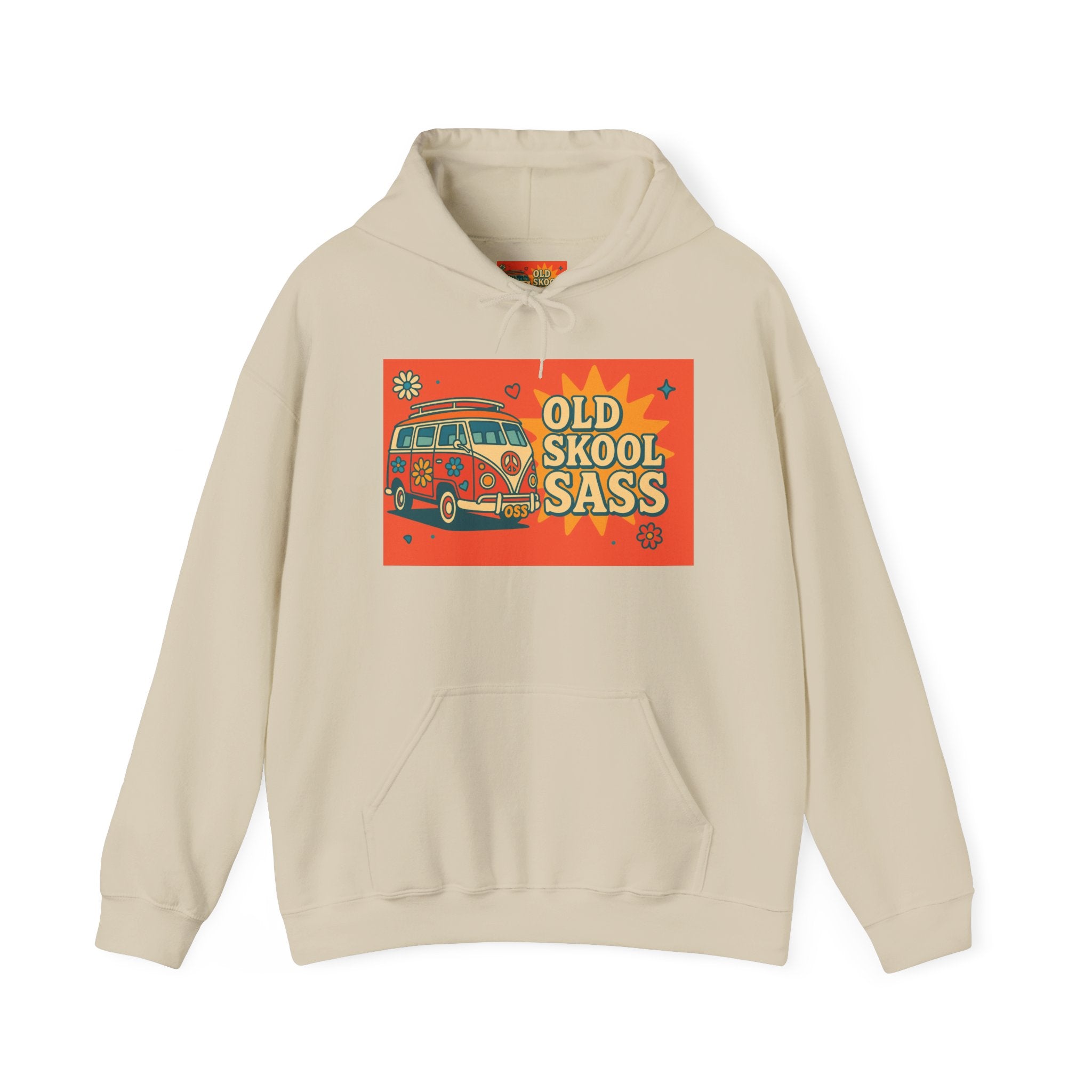 Retro Van Hoodie - Old Skool Sass Sweatshirt, Stylish Gift for Friends, Cozy Casual Wear, Hipster Fashion, Festival Clothing