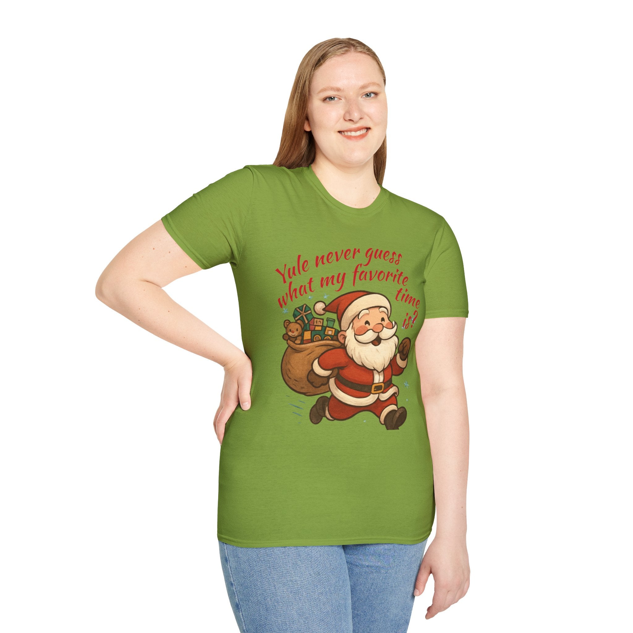 Festive Santa T-Shirt, Funny Christmas Tee, Holiday Apparel, Unisex Gift, Seasonal Humor Shirt, Yule-Themed Clothing