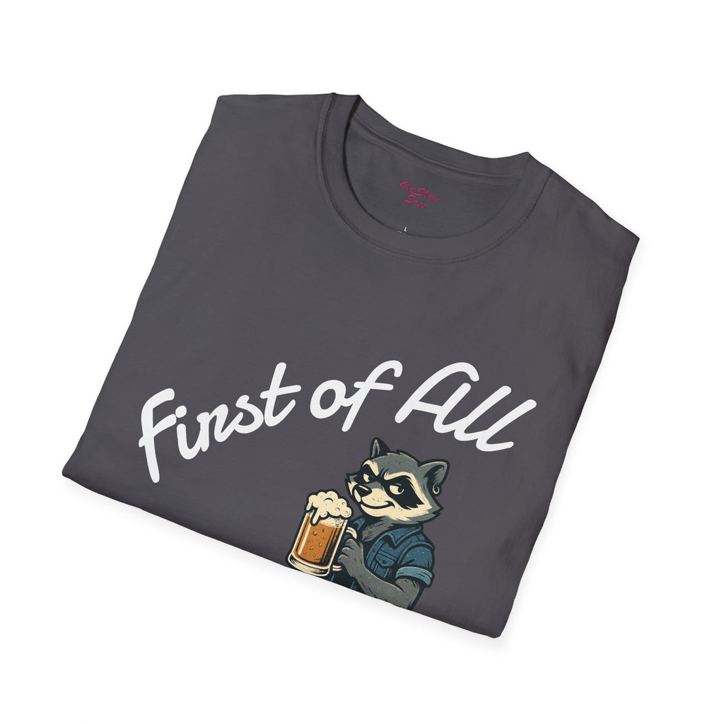 Raccoon Beer Lover T-Shirt, Cute Animal Graphic Tee, Unisex Apparel, Birthday Gift, Casual Wear, Nature Lover Shirt