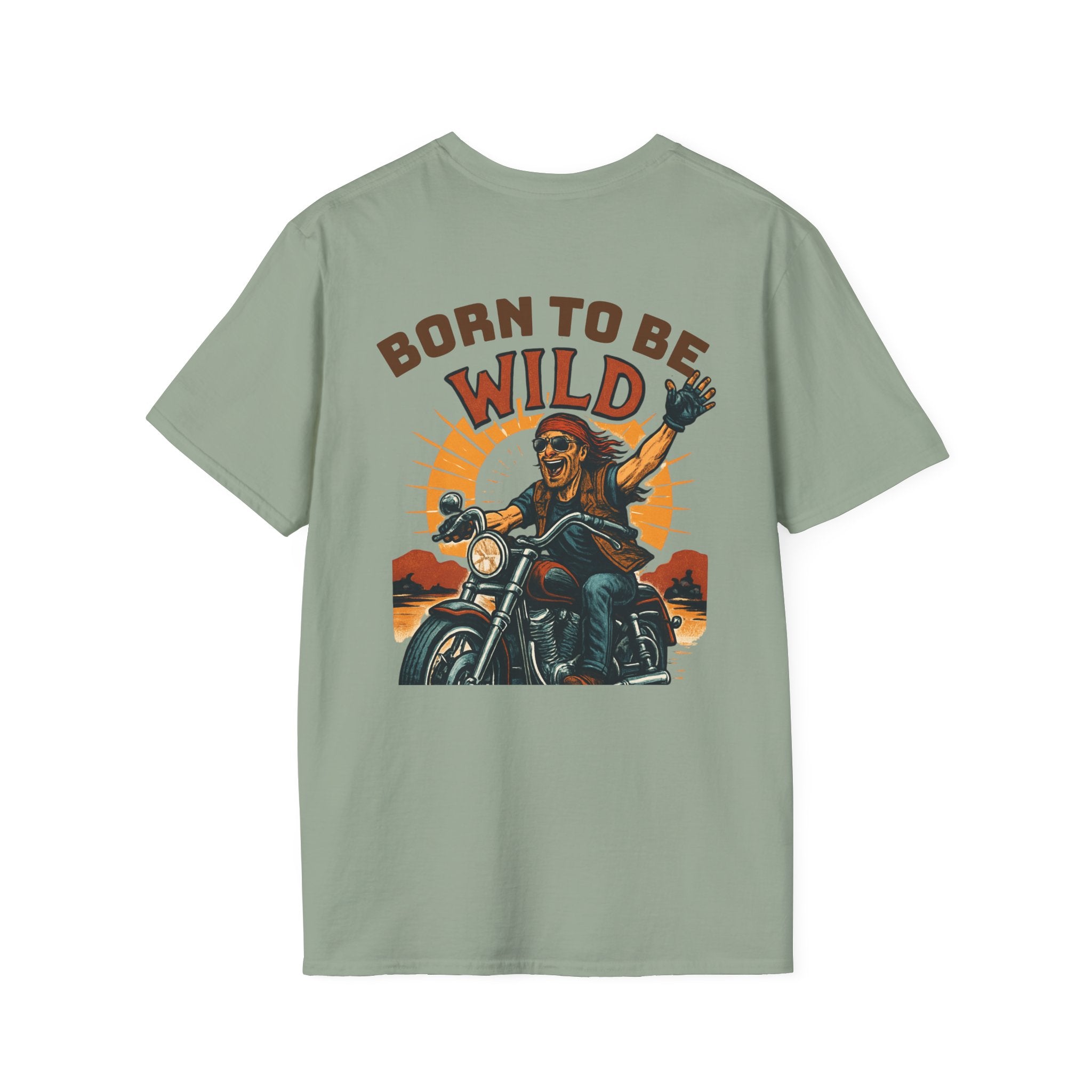 Born to Be Wild Unisex Softstyle T-Shirt, Motorcycle Lover Gift, Adventure Shirt, Biker Tee, Casual Wear, Outdoor Fun, Retro Graphic T