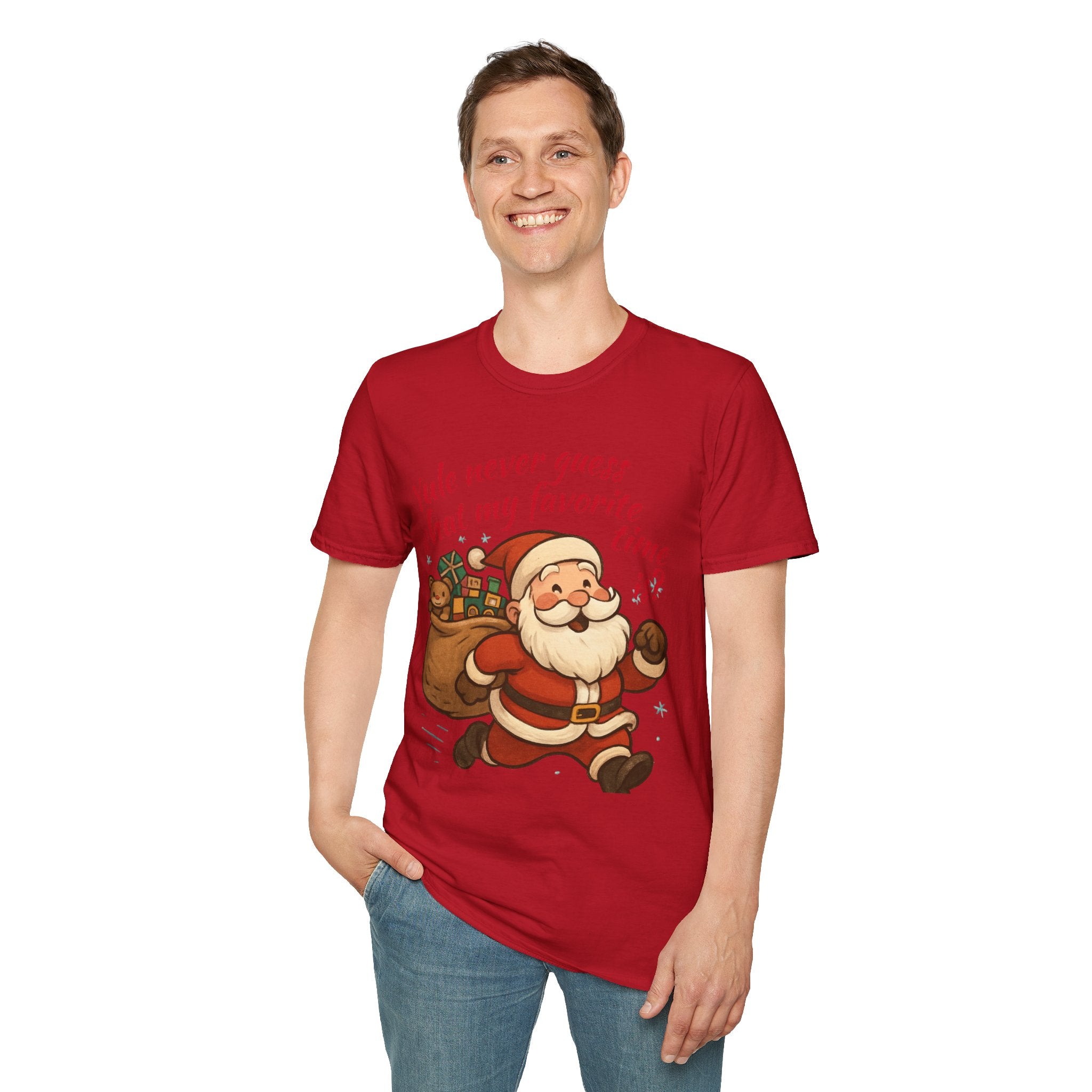 Festive Santa T-Shirt, Funny Christmas Tee, Holiday Apparel, Unisex Gift, Seasonal Humor Shirt, Yule-Themed Clothing