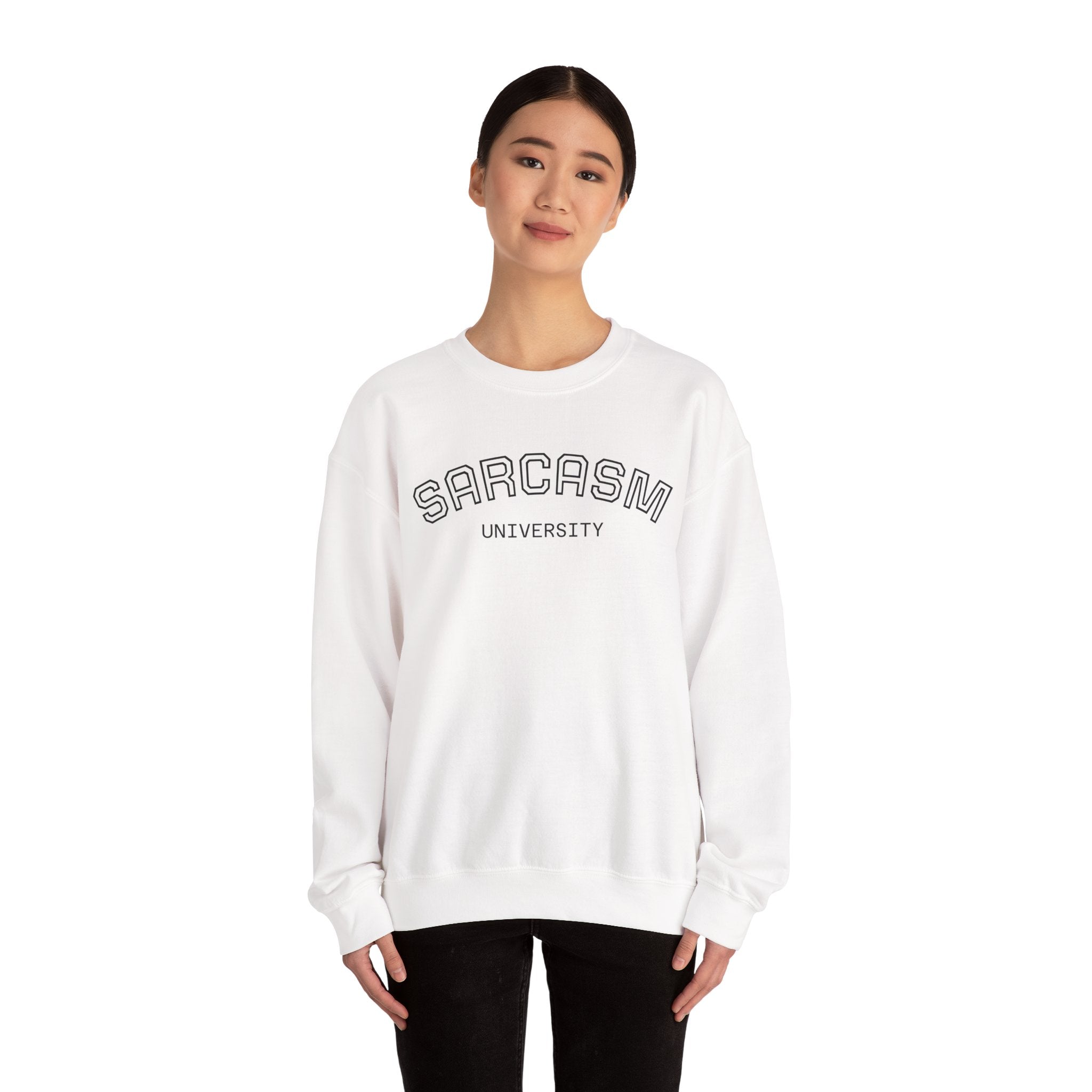 Sarcasm University Sweatshirt, Funny Crewneck Sweatshirt, Gift for Friends, Humor Apparel, Cozy Unisex Sweatshirt