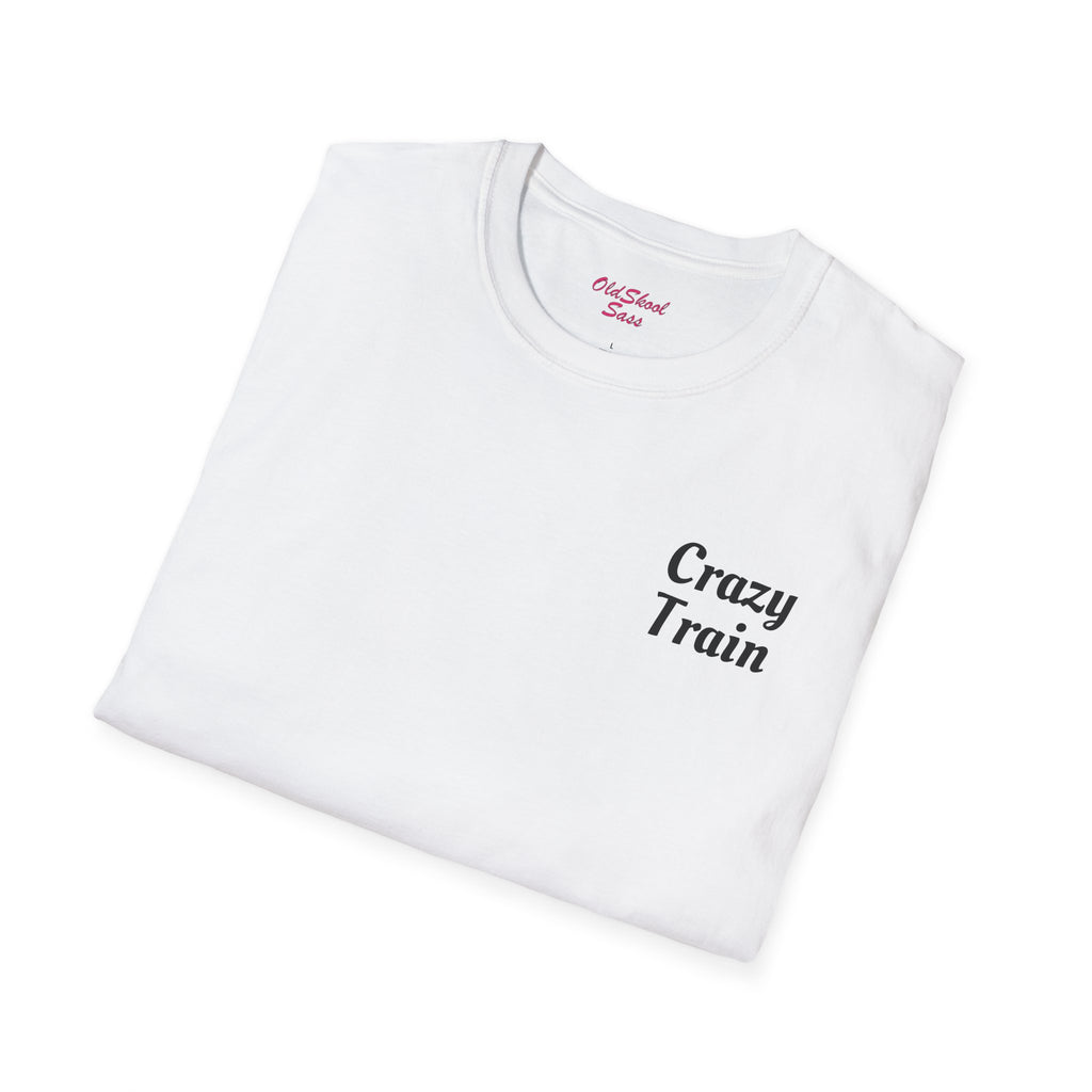 Crazy Train Unisex Softstyle T-Shirt, Perfect for Train Lovers, Unique Gift for Him/Her, Casual Wear, Fun Graphic Tee