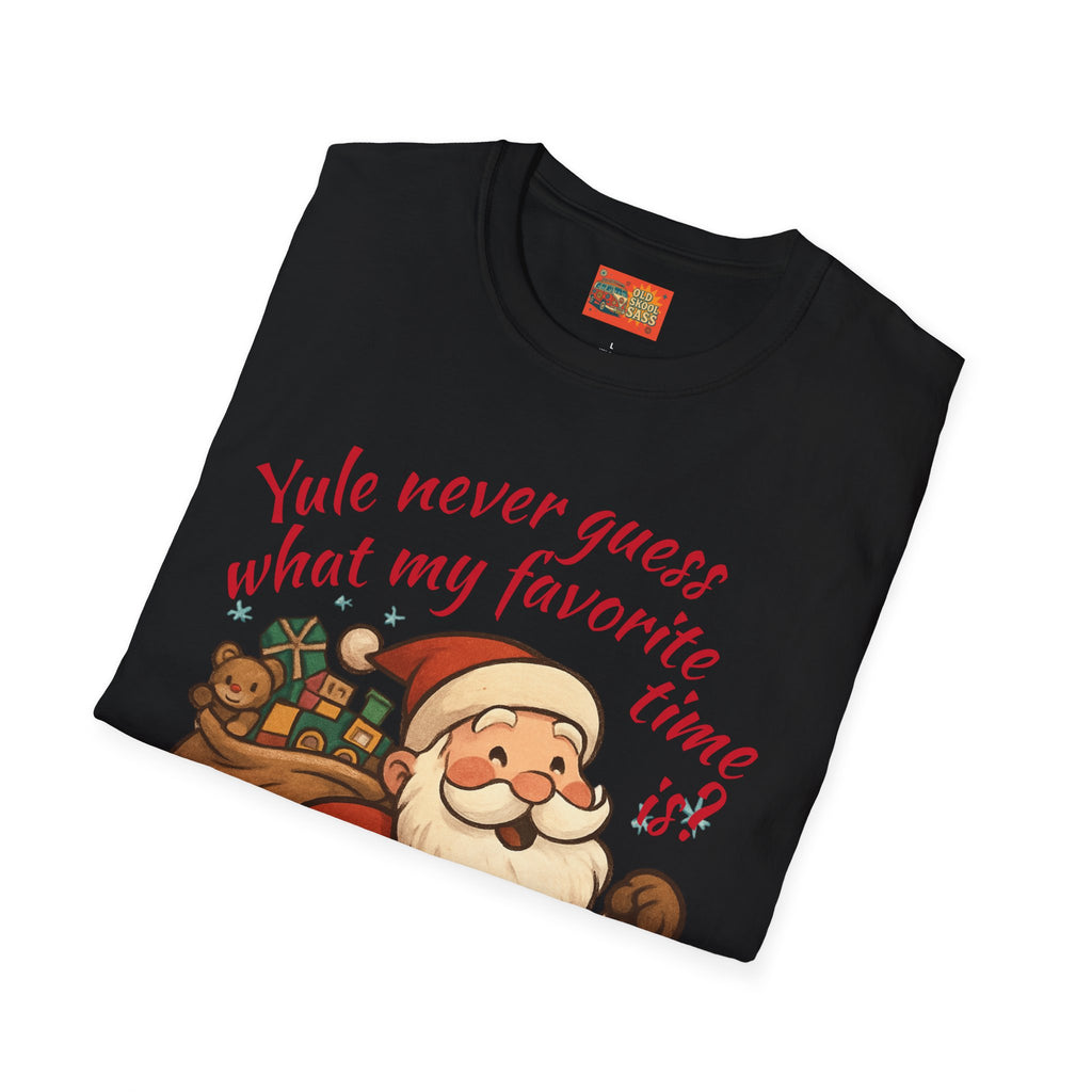 Festive Santa T-Shirt, Funny Christmas Tee, Holiday Apparel, Unisex Gift, Seasonal Humor Shirt, Yule-Themed Clothing
