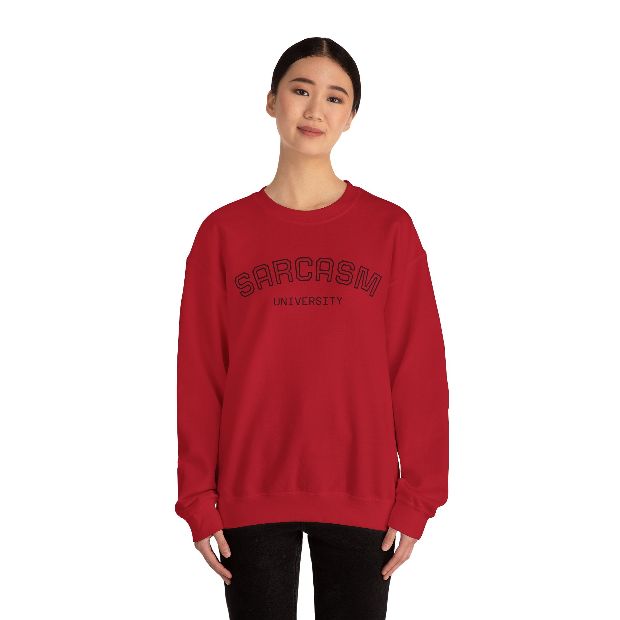 Sarcasm University Sweatshirt, Funny Crewneck Sweatshirt, Gift for Friends, Humor Apparel, Cozy Unisex Sweatshirt