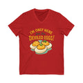 Deviled Eggs V-neck T-Shirt, Funny Foodie Tee, Party Shirt, Kitchen Humor Gift, Cooking Lovers Apparel