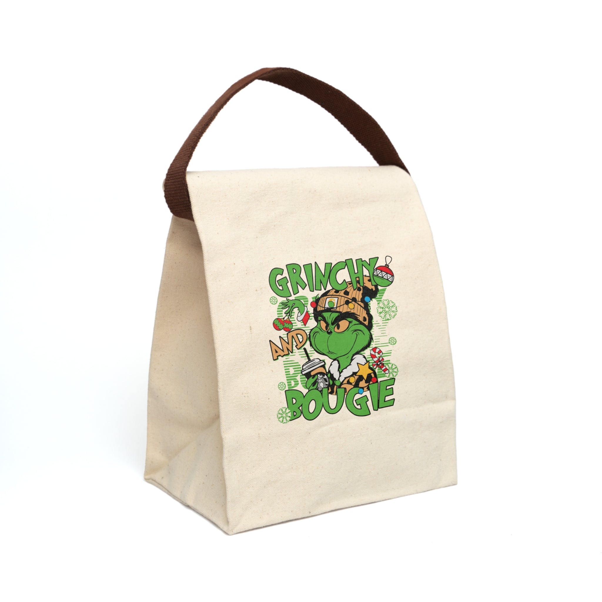 Whimsical Lunch Bag, Eco-Friendly Snack Tote, Grinchy Gifts for Kids, Holiday Picnic Essential, Fun School Meal Carrier