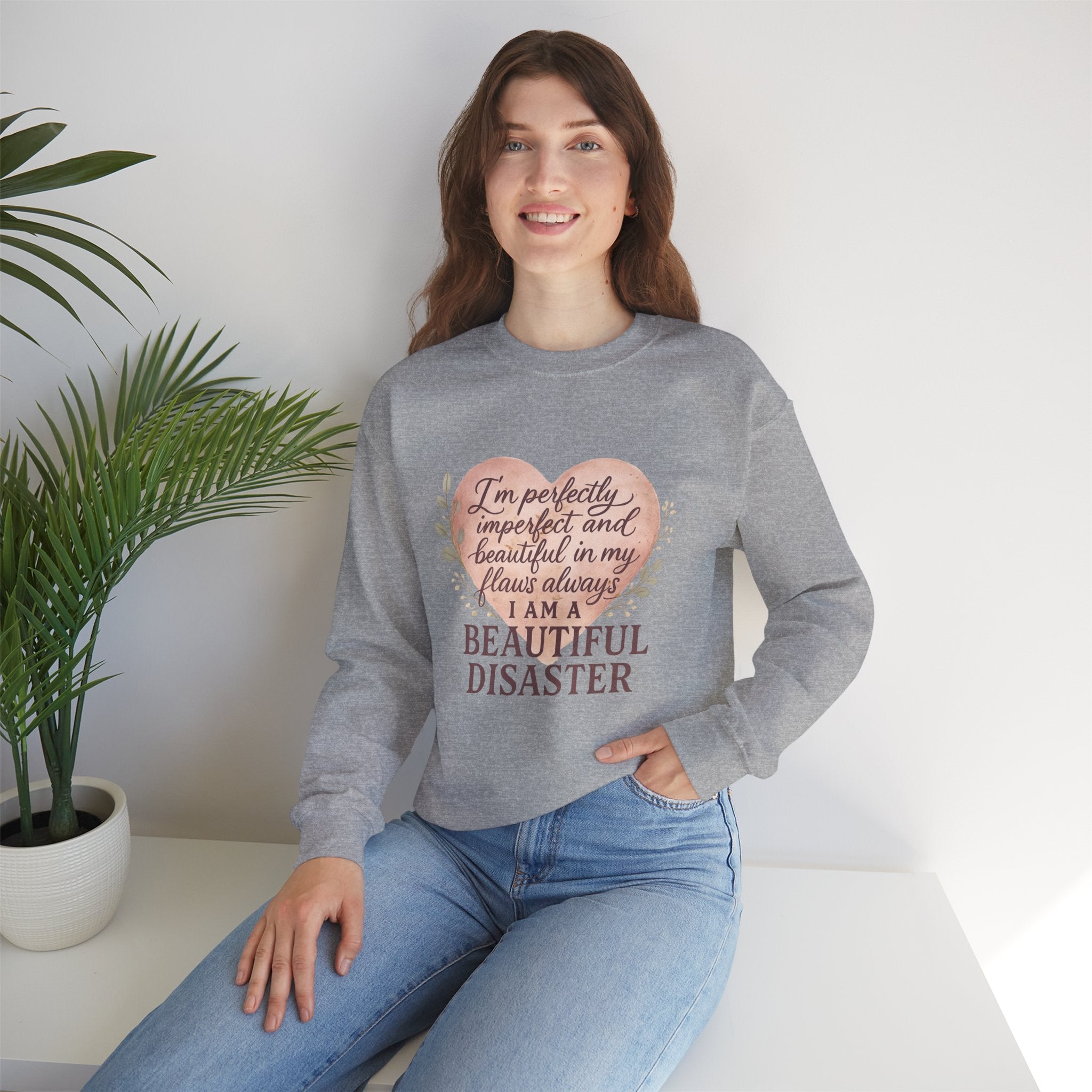 Perfectly Imperfect Heart Sweatshirt | Unisex Crewneck | Casual Cozy Gift for Friends | Fall Fashion | Heartbreak Recovery