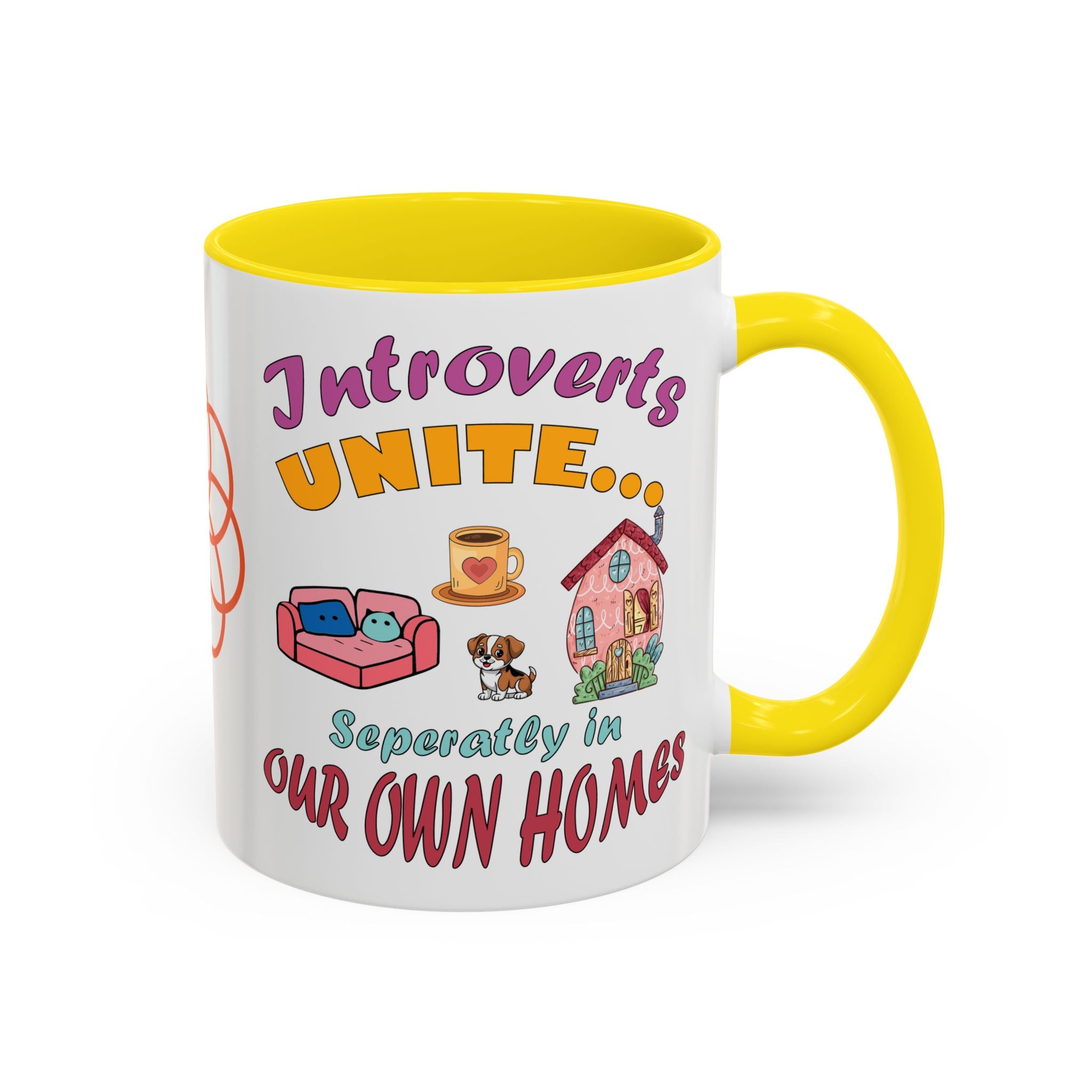 Introverts Unite Coffee Mug | Black Accent Mug for Coffee Lovers | Perfect Gift for Introverts | Home Office Decor | Fun Mug for Tea