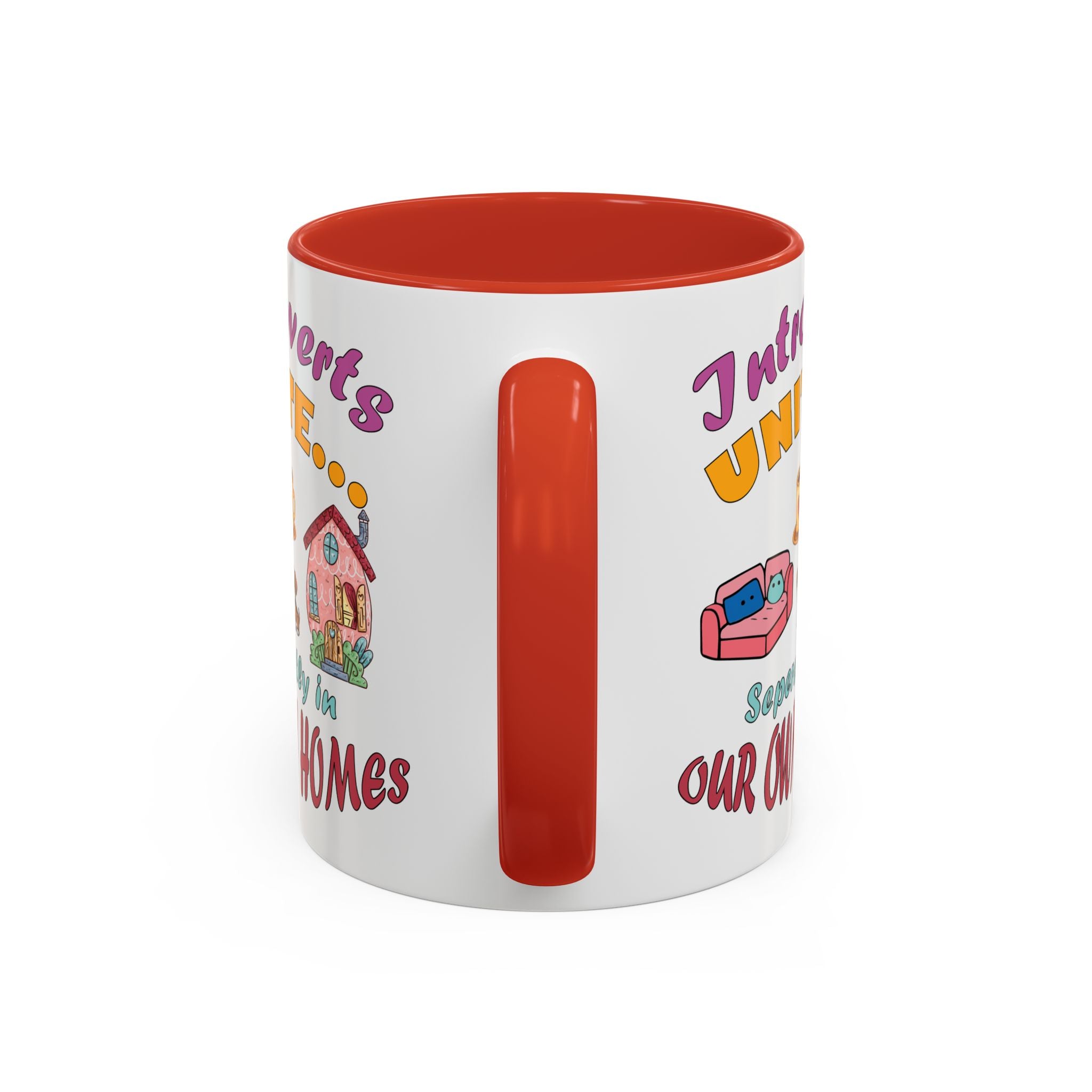 Introverts Unite Coffee Mug | Black Accent Mug for Coffee Lovers | Perfect Gift for Introverts | Home Office Decor | Fun Mug for Tea