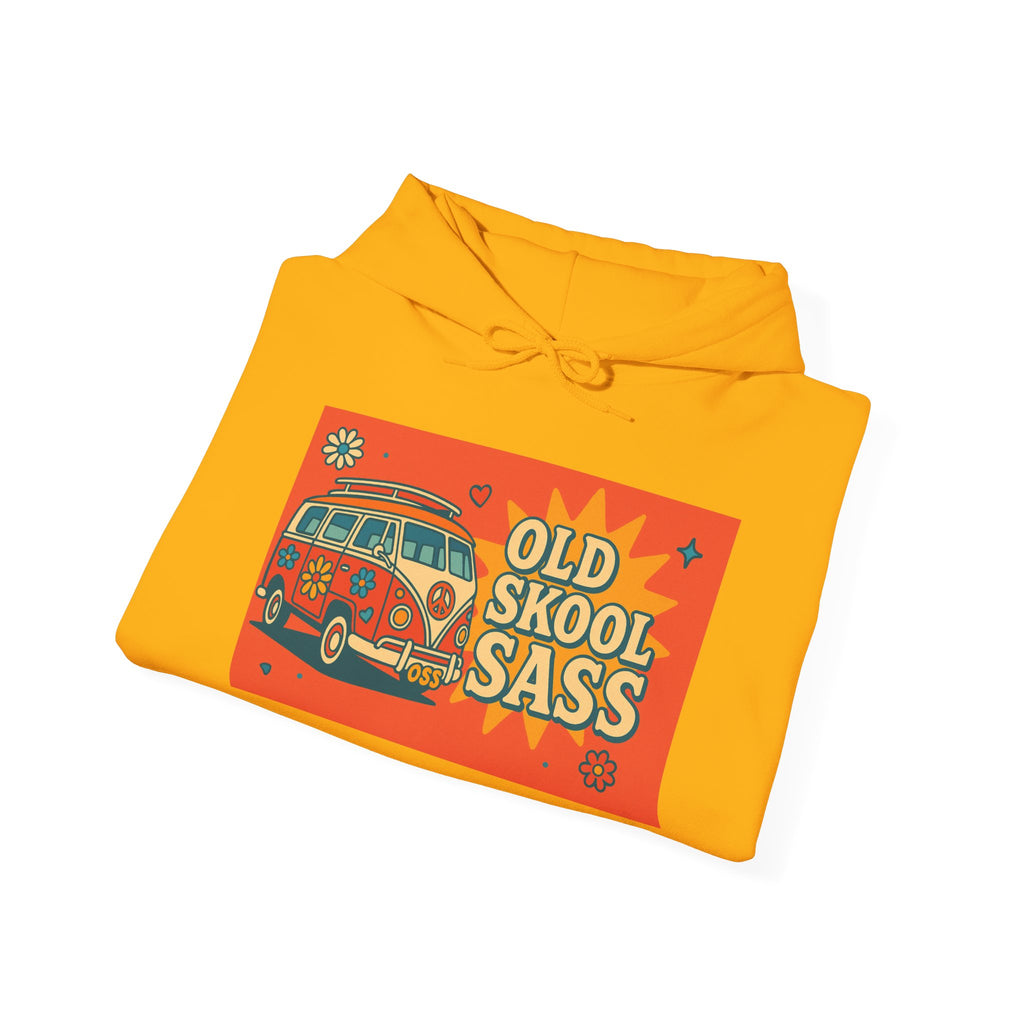 Retro Van Hoodie - Old Skool Sass Sweatshirt, Stylish Gift for Friends, Cozy Casual Wear, Hipster Fashion, Festival Clothing
