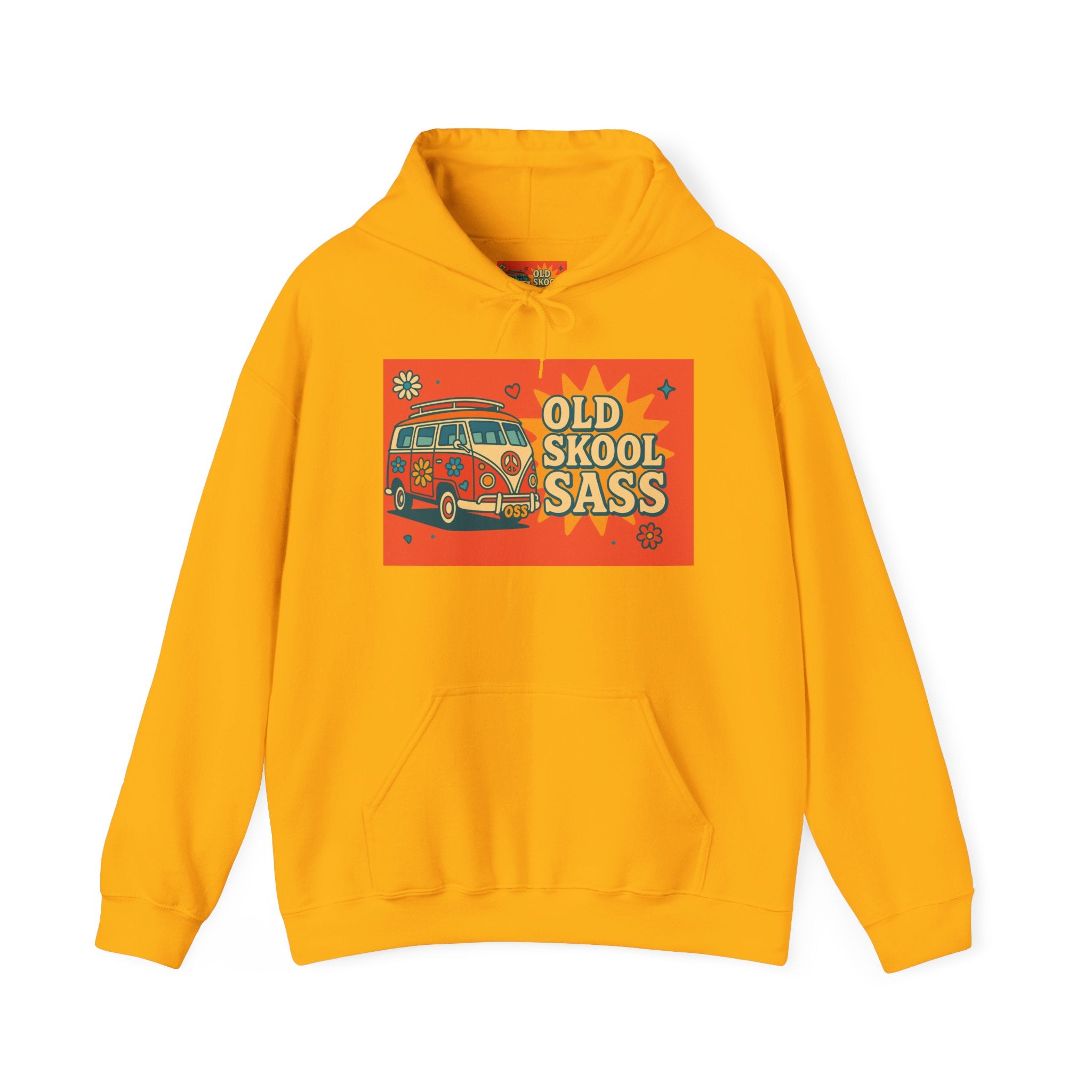 Retro Van Hoodie - Old Skool Sass Sweatshirt, Stylish Gift for Friends, Cozy Casual Wear, Hipster Fashion, Festival Clothing