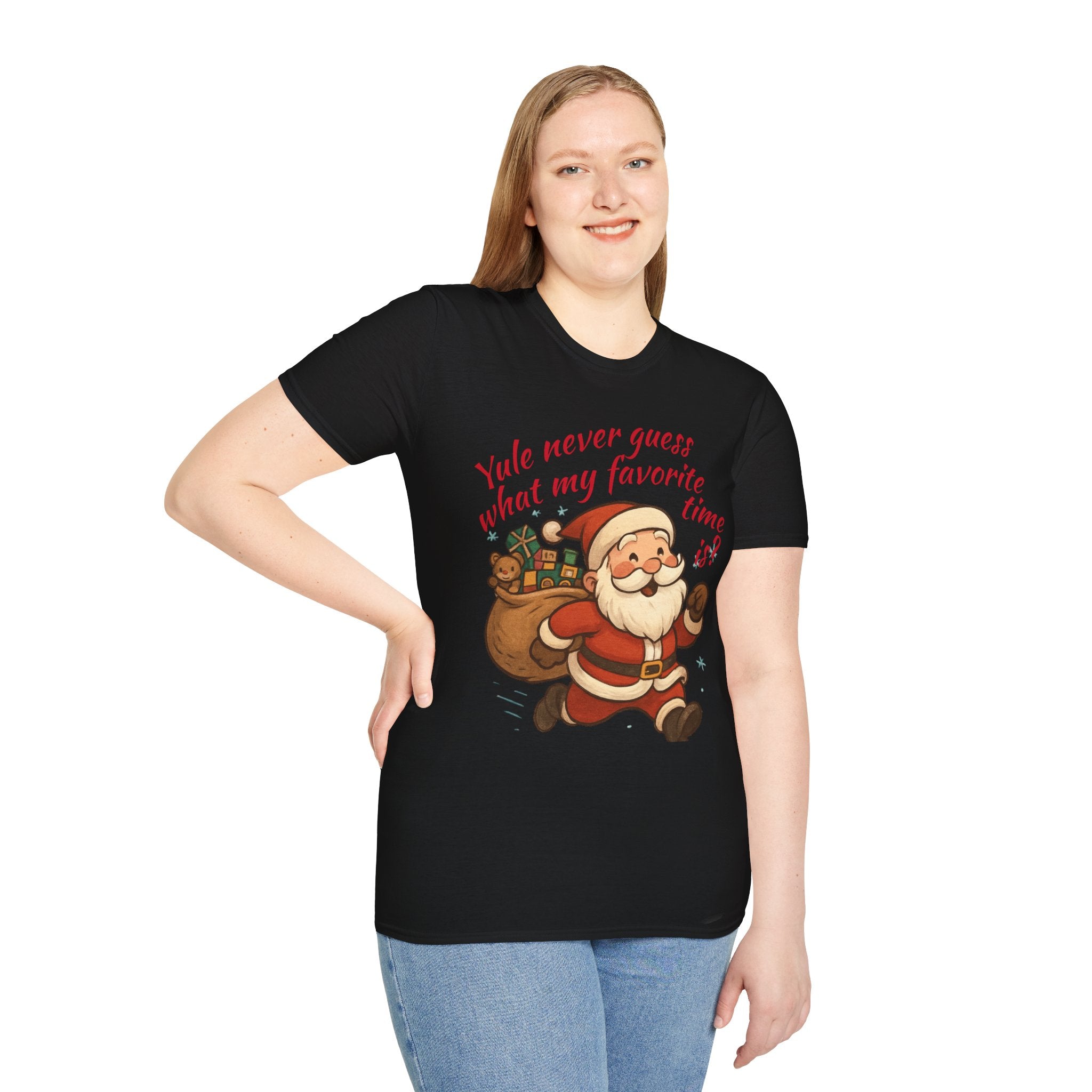 Festive Santa T-Shirt, Funny Christmas Tee, Holiday Apparel, Unisex Gift, Seasonal Humor Shirt, Yule-Themed Clothing