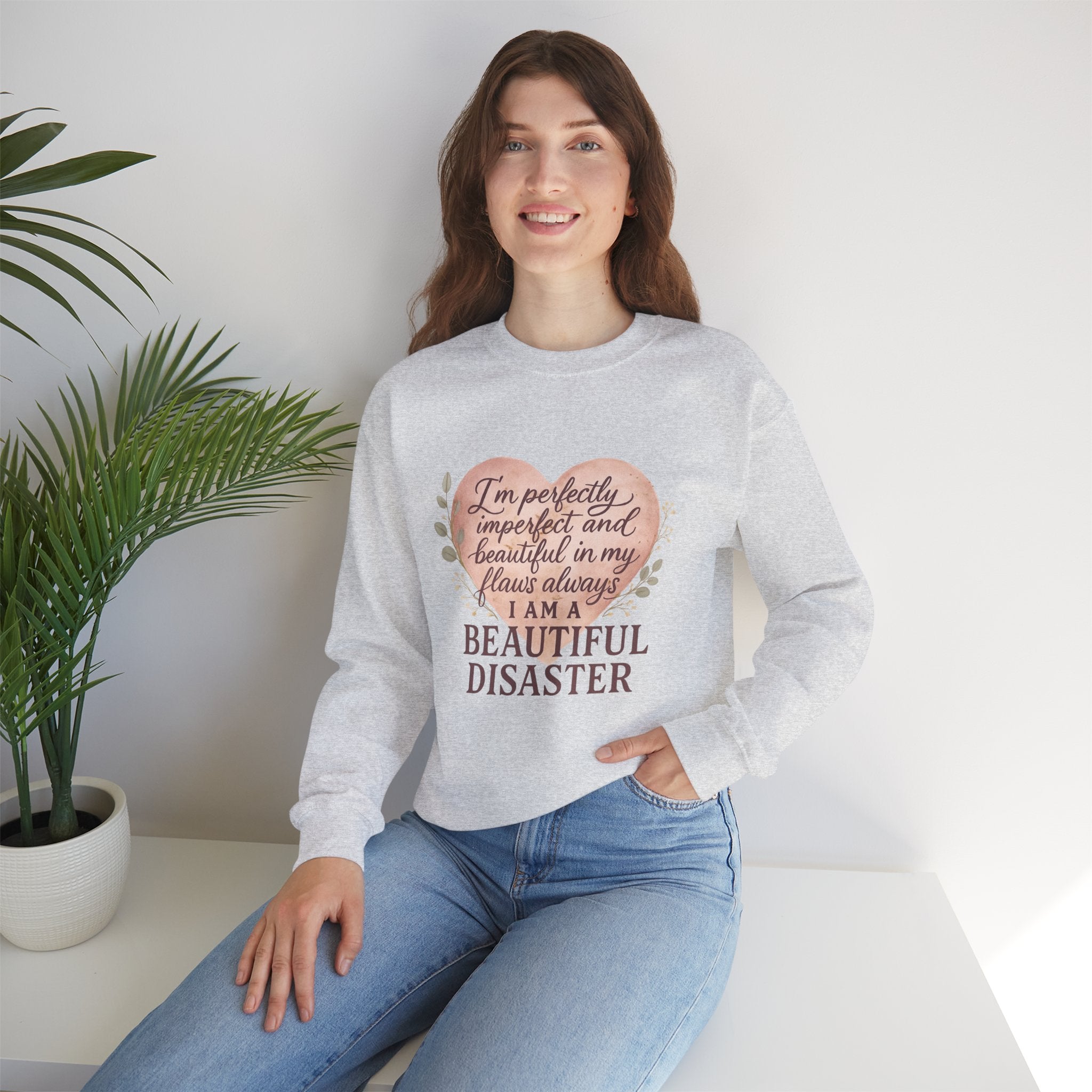 Perfectly Imperfect Heart Sweatshirt | Unisex Crewneck | Casual Cozy Gift for Friends | Fall Fashion | Heartbreak Recovery