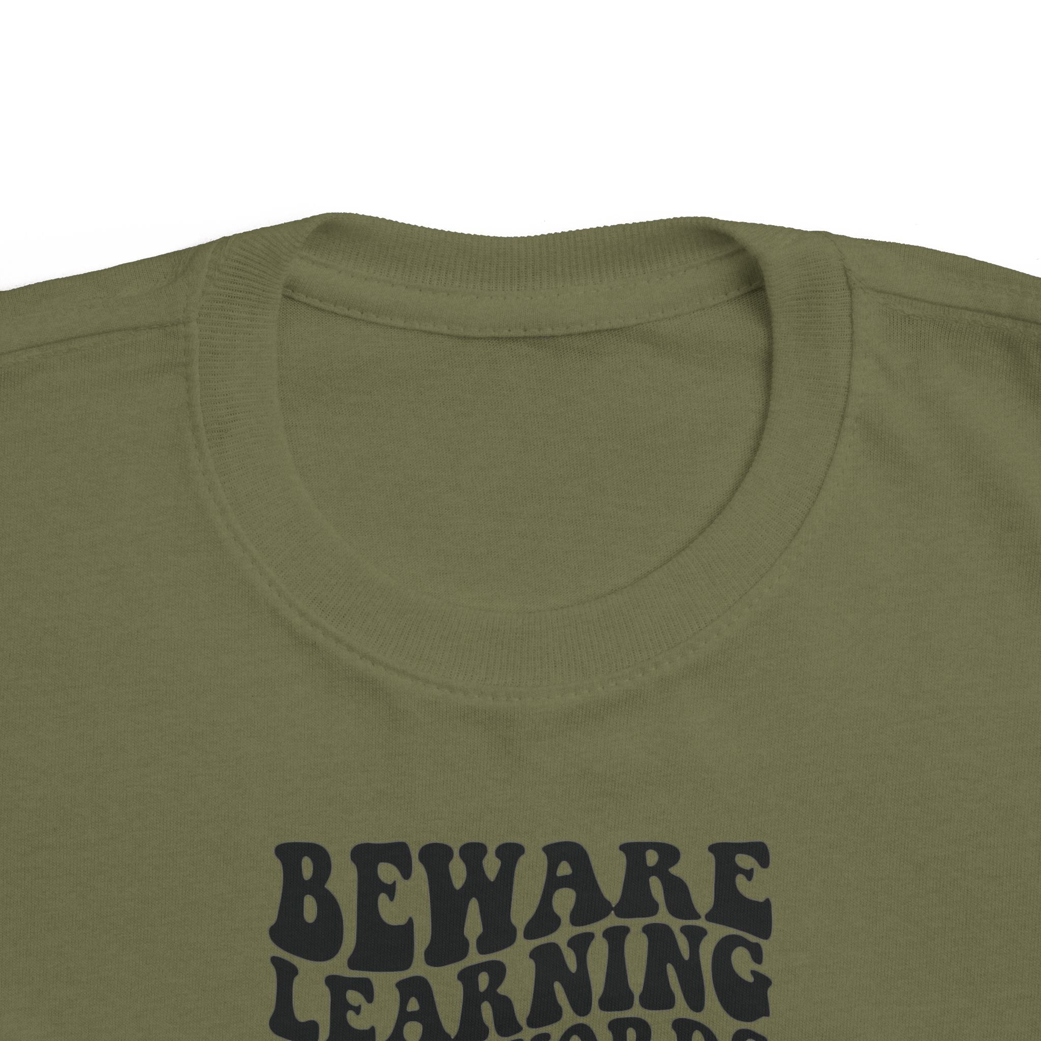 Beware Toddler T-Shirt - Beware Learning Bad Words, Cute Kids Tee, Funny Toddler Gift, Trendy Kids Apparel, Playful T-Shirt