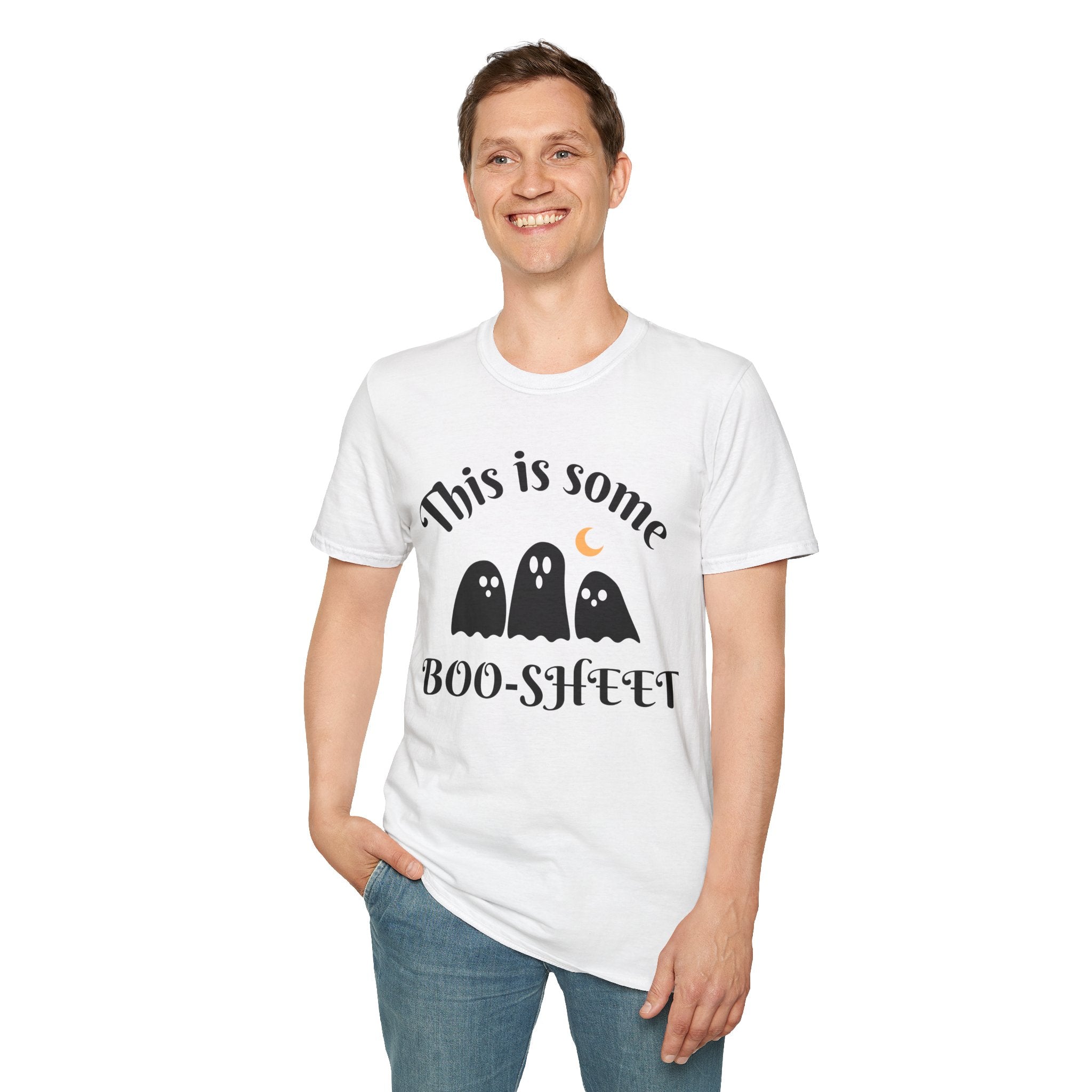 Unisex Halloween Graphic T-Shirt - This is Some Boo-Sheet, Funny Ghost Tee, Halloween Apparel, Fall Festival Shirt, Spooky Gift Idea