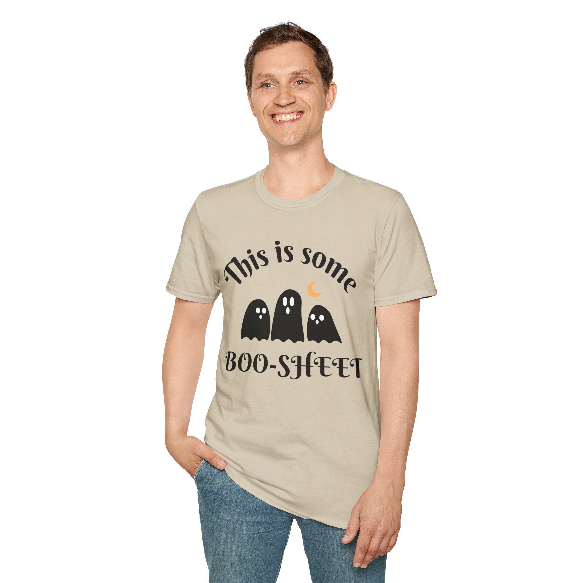 Unisex Halloween Graphic T-Shirt - This is Some Boo-Sheet, Funny Ghost Tee, Halloween Apparel, Fall Festival Shirt, Spooky Gift Idea