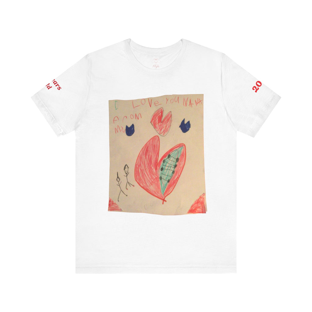 Love You Mom Kids Drawing Tee, Personalize your own Tee, Fun Family Gift, Casual Wear, Cute Birthday Shirt, Kids Art T-Shirt, Heart Design, Unisex Tee
