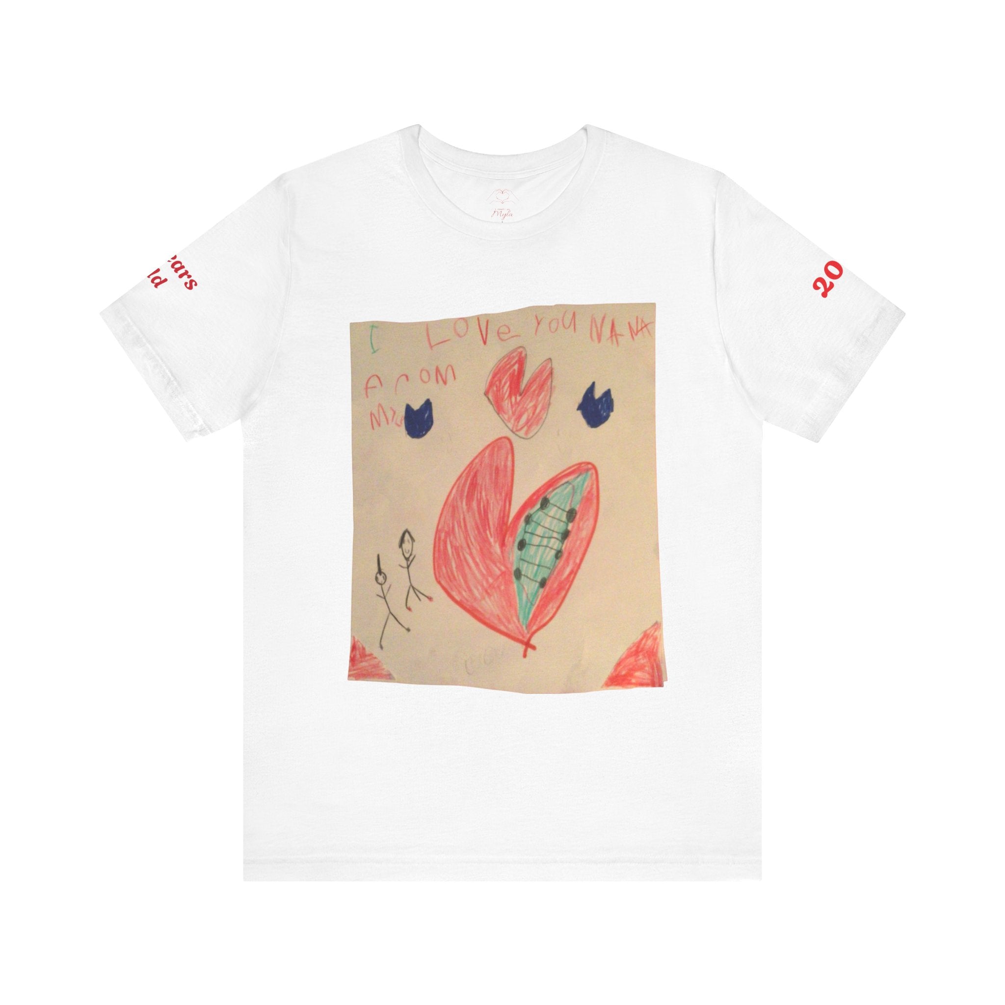 Love You Mom Kids Drawing Tee, Personalize your own Tee, Fun Family Gift, Casual Wear, Cute Birthday Shirt, Kids Art T-Shirt, Heart Design, Unisex Tee