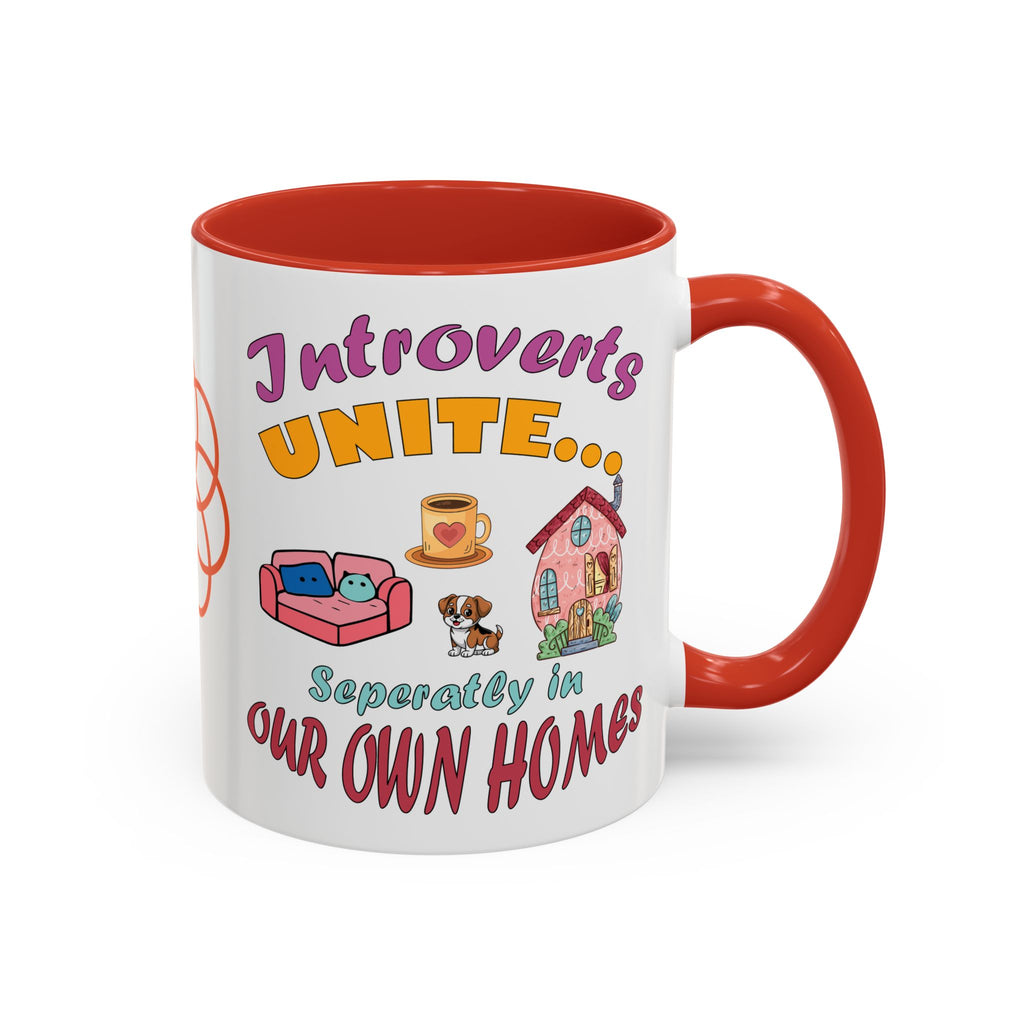 Introverts Unite Coffee Mug | Black Accent Mug for Coffee Lovers | Perfect Gift for Introverts | Home Office Decor | Fun Mug for Tea