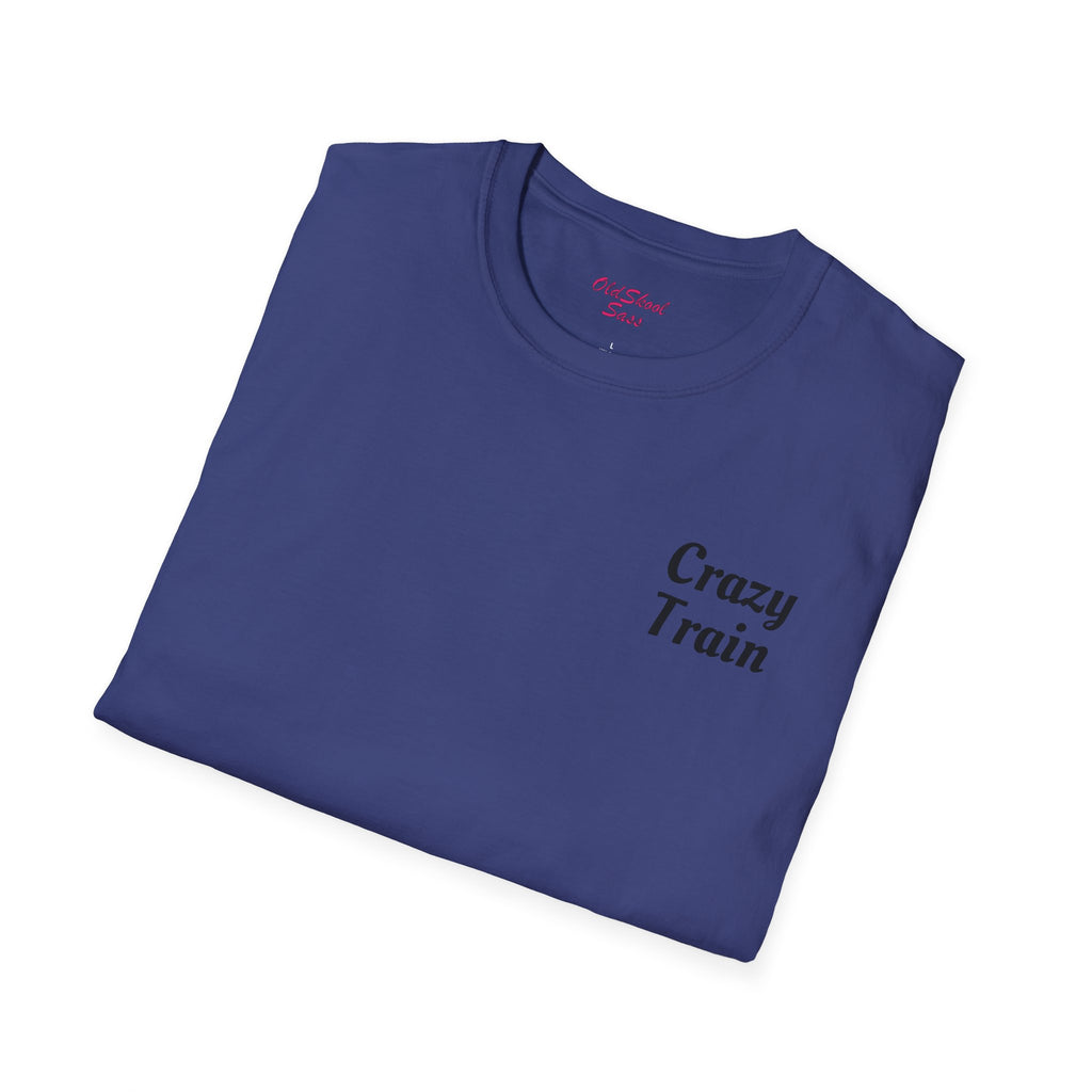 Crazy Train Unisex Softstyle T-Shirt, Perfect for Train Lovers, Unique Gift for Him/Her, Casual Wear, Fun Graphic Tee