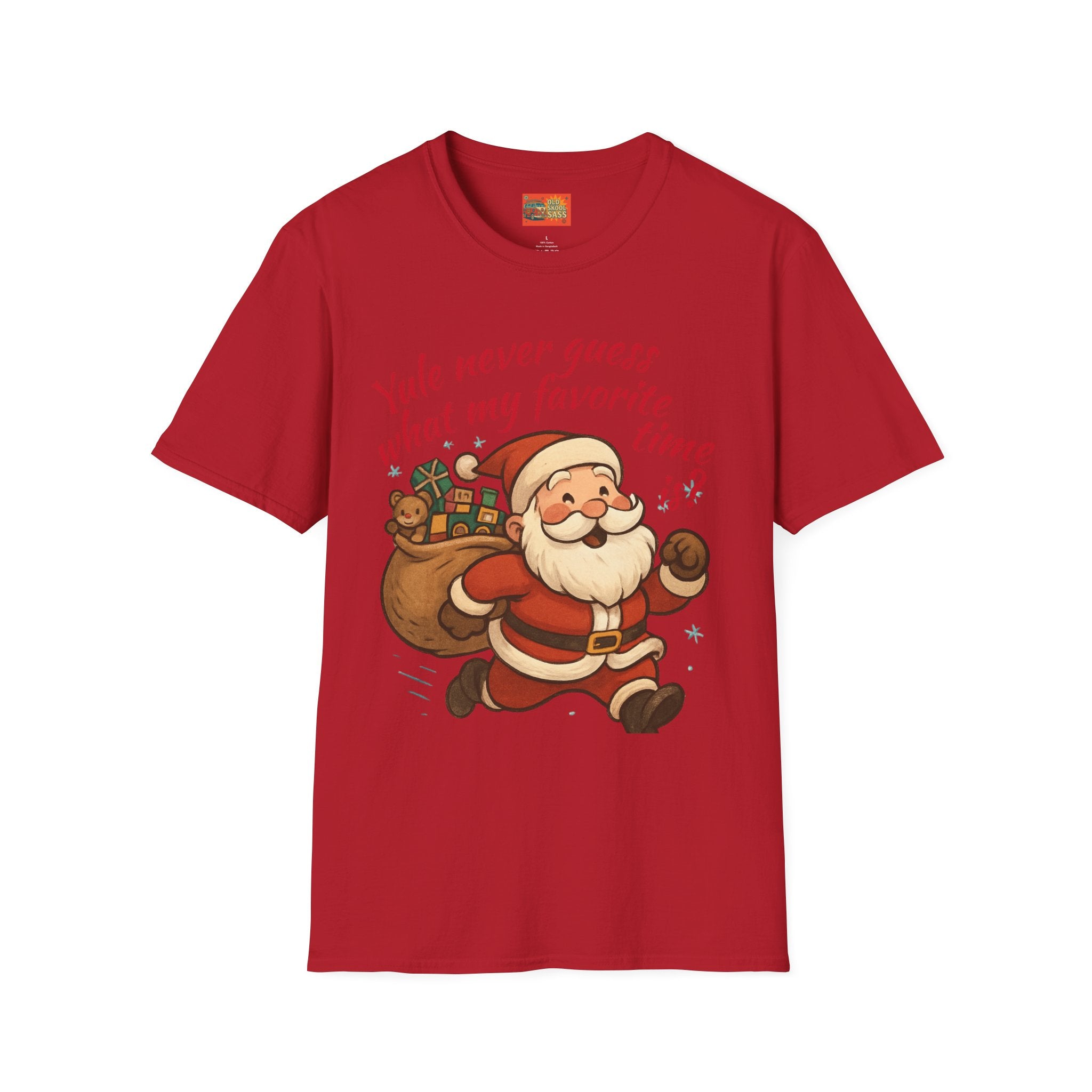 Festive Santa T-Shirt, Funny Christmas Tee, Holiday Apparel, Unisex Gift, Seasonal Humor Shirt, Yule-Themed Clothing
