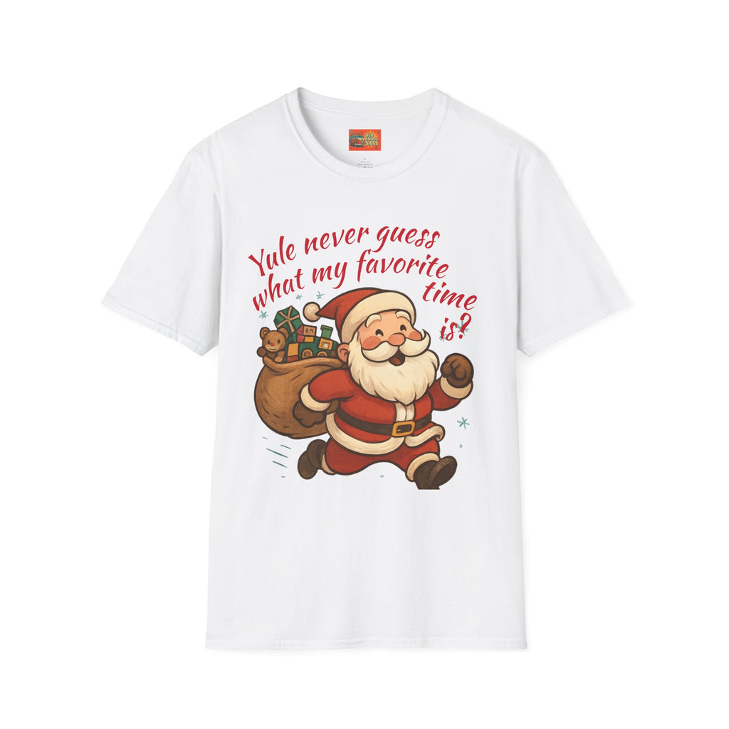 Festive Santa T-Shirt, Funny Christmas Tee, Holiday Apparel, Unisex Gift, Seasonal Humor Shirt, Yule-Themed Clothing