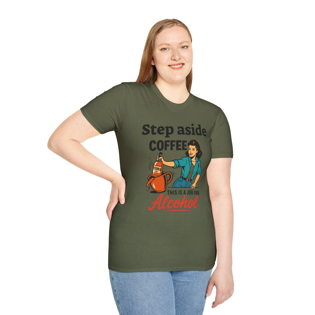 Funny Alcohol T-Shirt, Humorous Gift, Coffee Lovers Tee, Unisex Casual Wear, Birthday Gift, Party Shirt