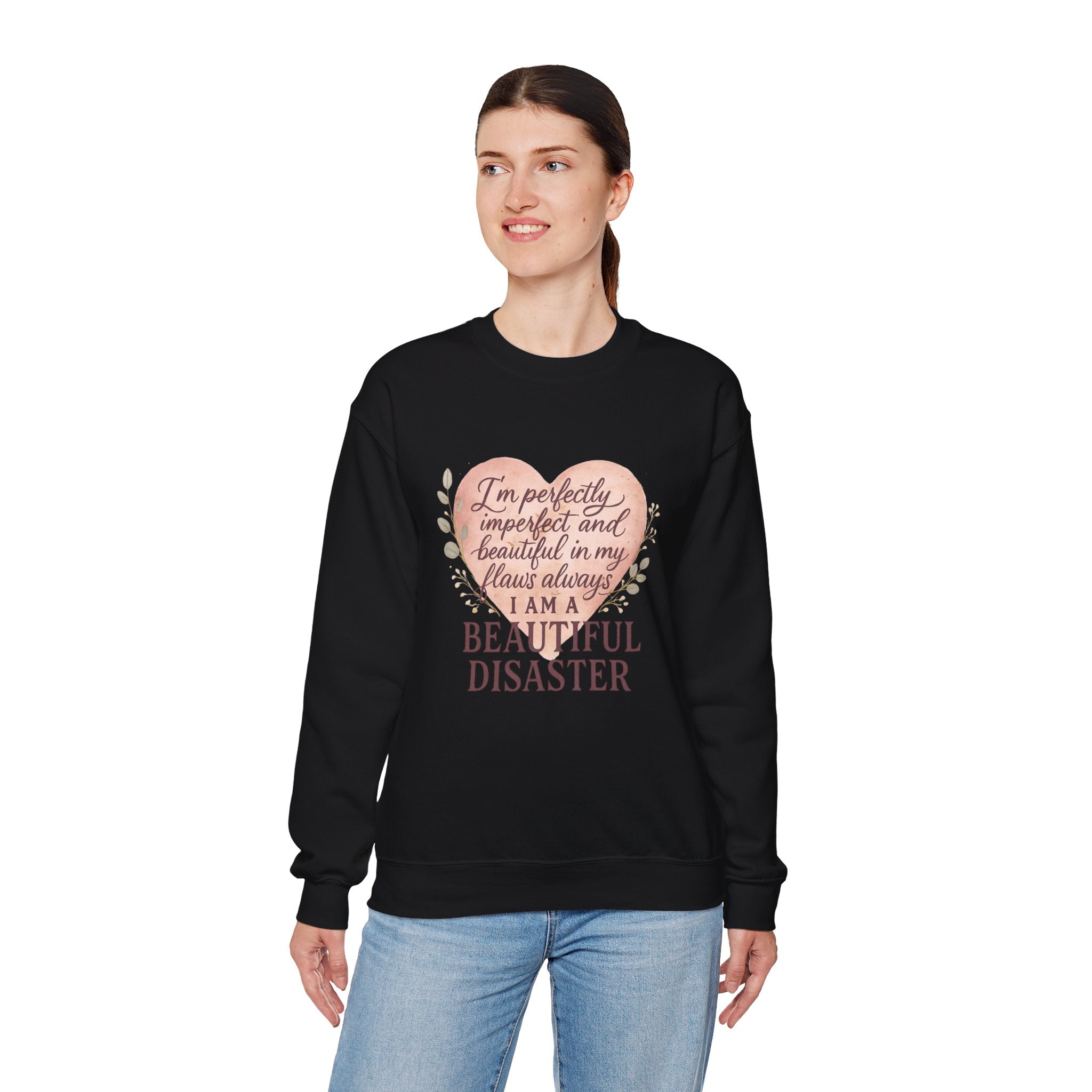 Perfectly Imperfect Heart Sweatshirt | Unisex Crewneck | Casual Cozy Gift for Friends | Fall Fashion | Heartbreak Recovery