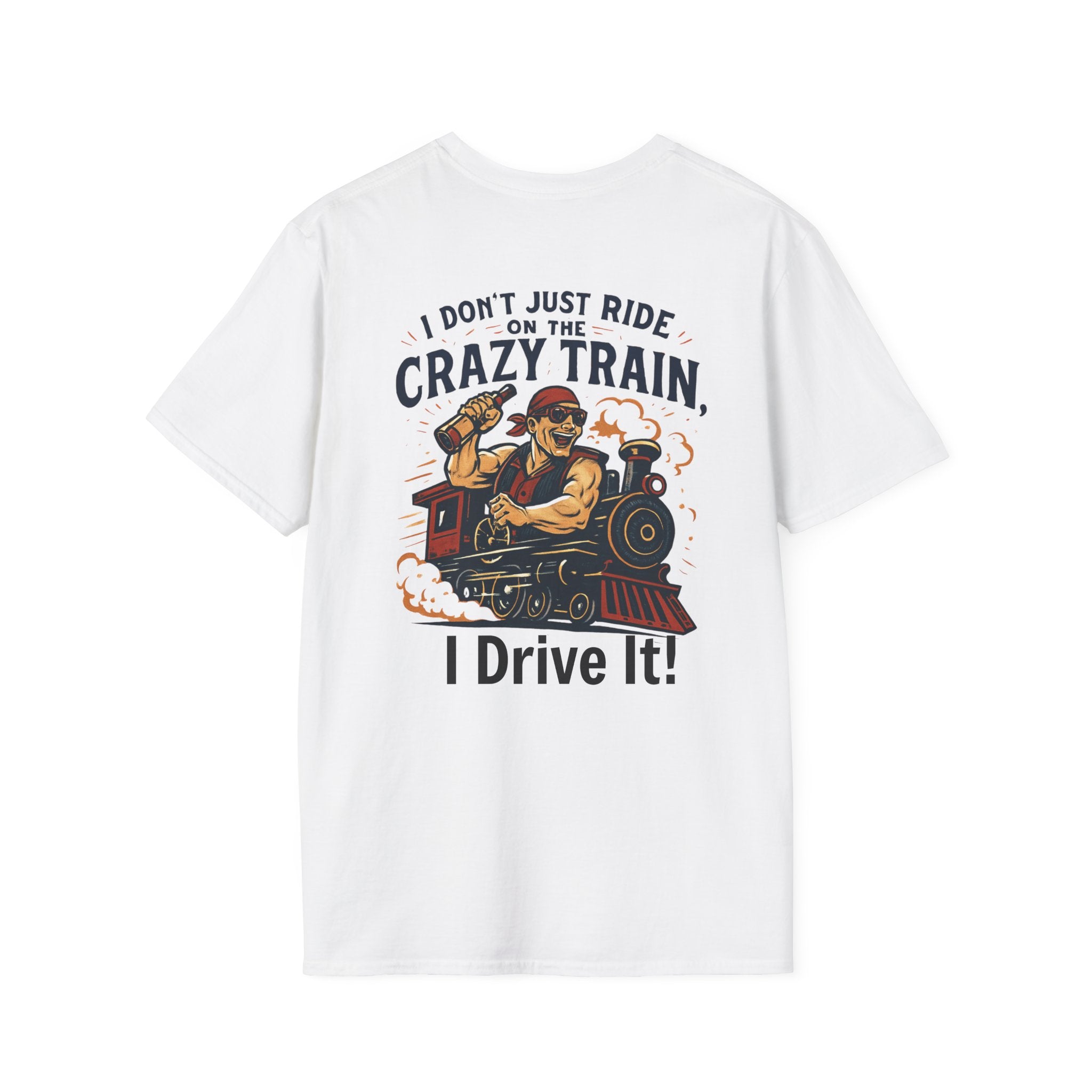 Crazy Train Unisex Softstyle T-Shirt, Perfect for Train Lovers, Unique Gift for Him/Her, Casual Wear, Fun Graphic Tee